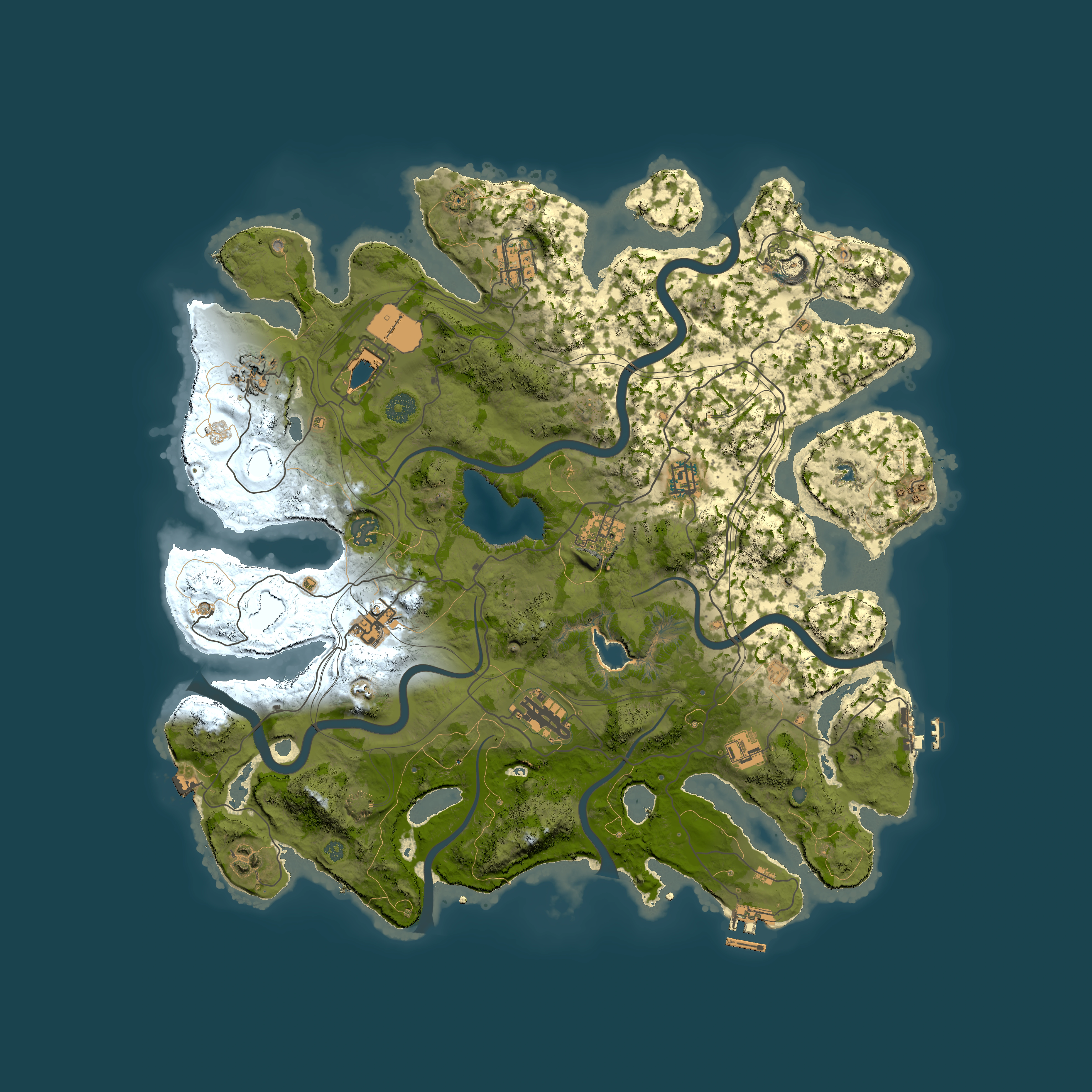 Full top-down render of Rust map seed 1337, 4250x4250m