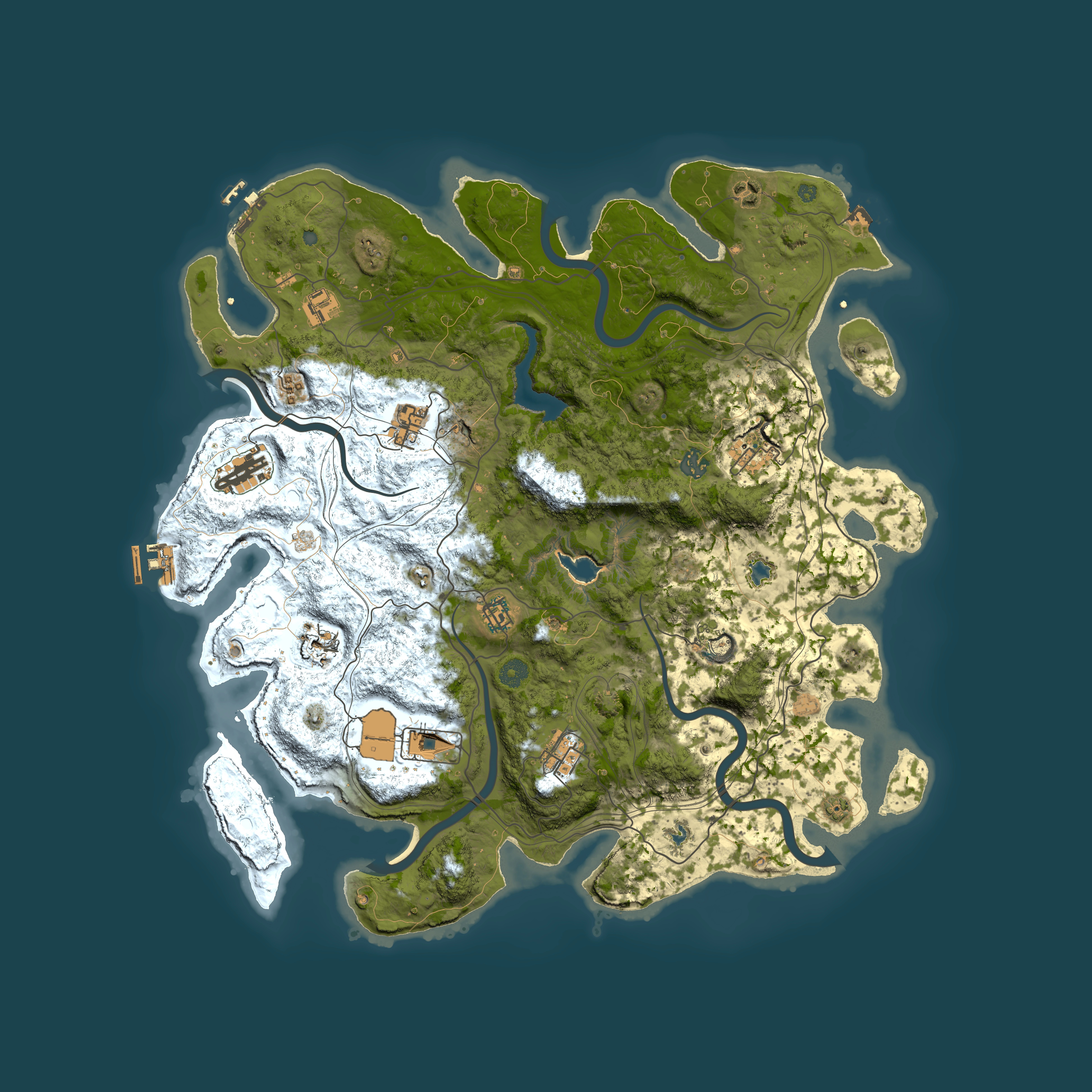 Full top-down render of Rust map seed 645046934, 4500x4500m