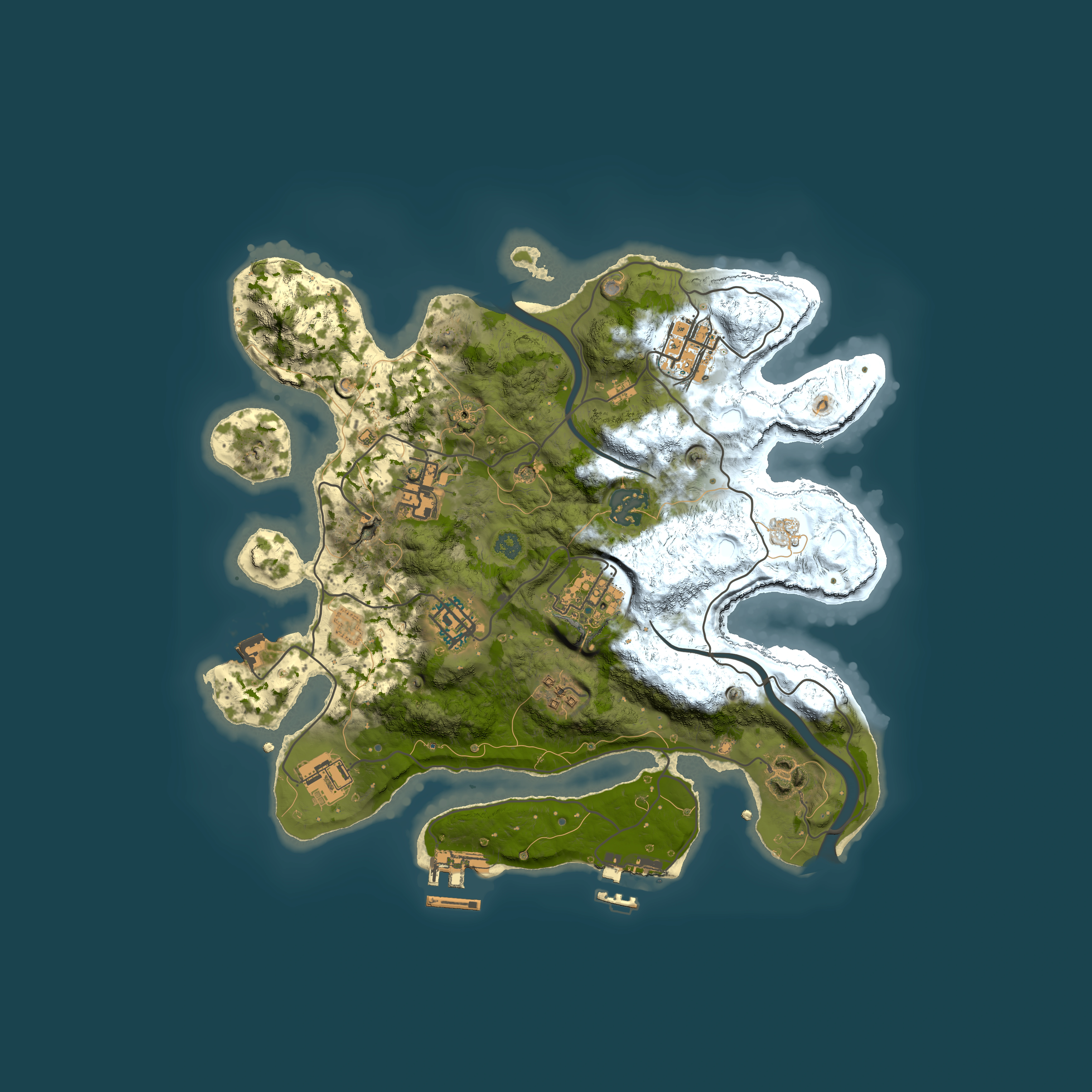 Full top-down render of Rust map seed 1525500162, 3000x3000m