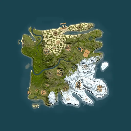 Rust map seed 124558426, 3500x3500m top-down preview