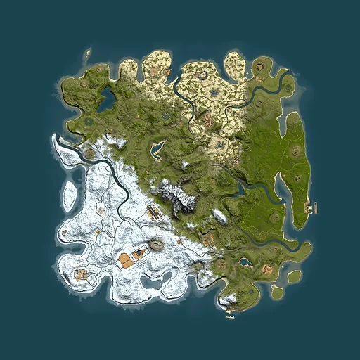 Rust map seed 357340677, 5000x5000m top-down preview