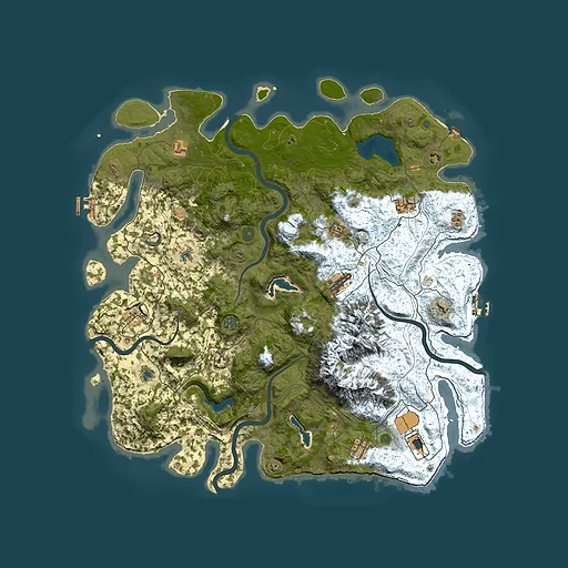 Rust map seed 398469826, 5000x5000m top-down preview
