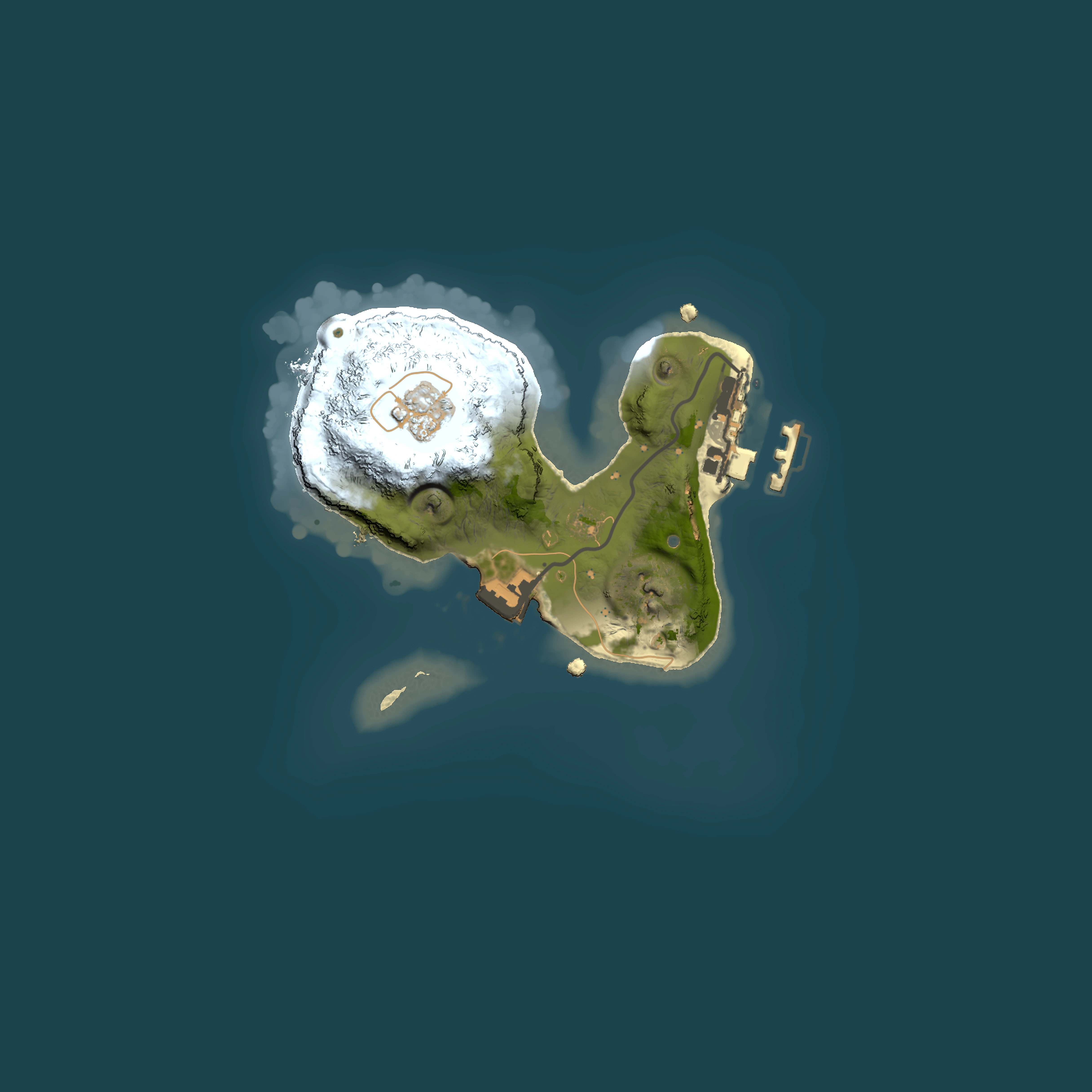 Full top-down render of Rust map seed 1599935798, 1500x1500m