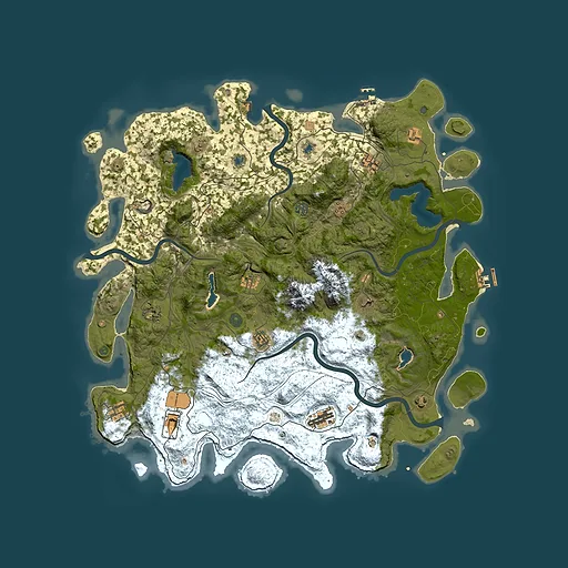 Rust map seed 1282622986, 5000x5000m top-down preview