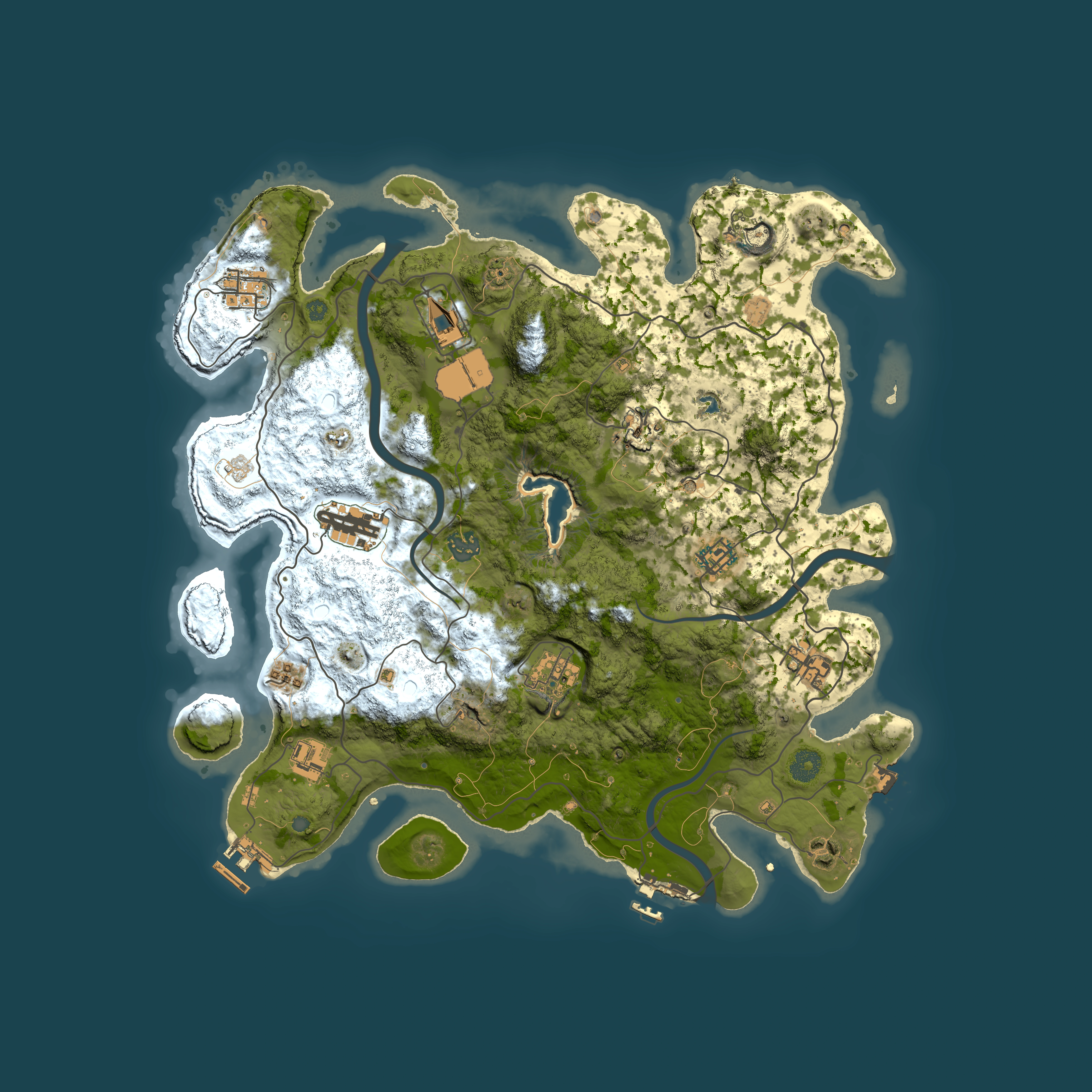 Full top-down render of Rust map seed 2047981721, 4000x4000m