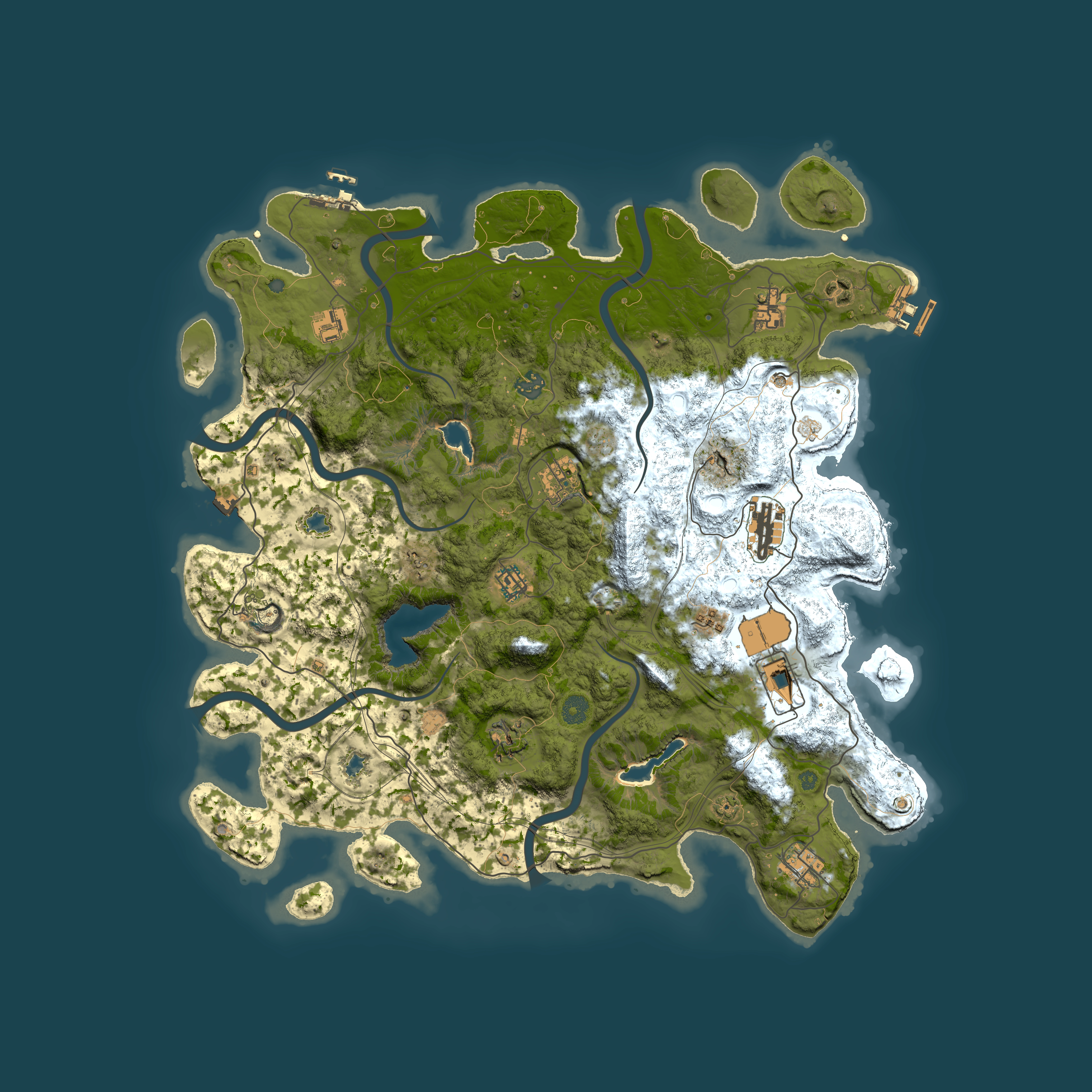 Full top-down render of Rust map seed 1201602874, 4500x4500m