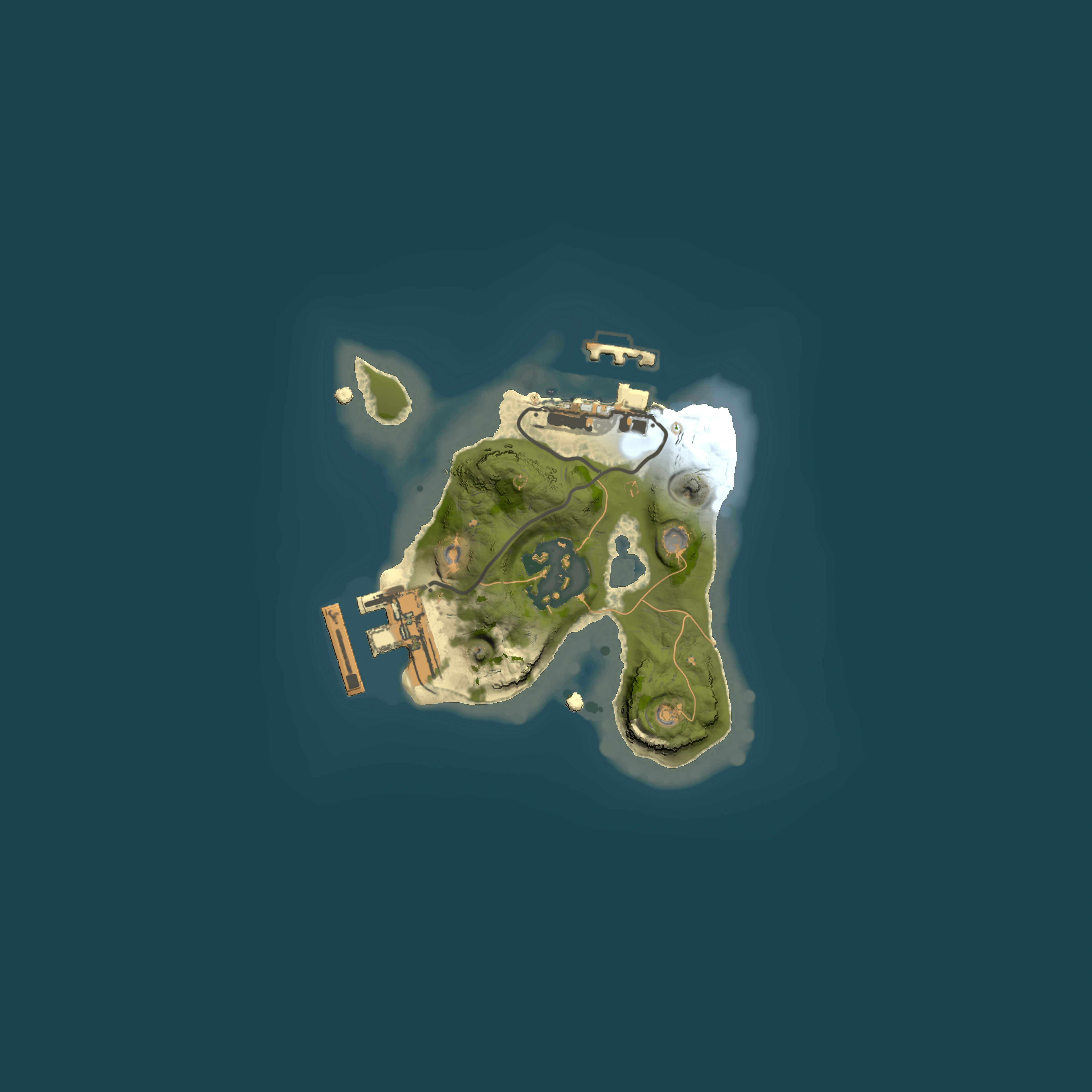 Full top-down render of Rust map seed 1349632050, 1500x1500m