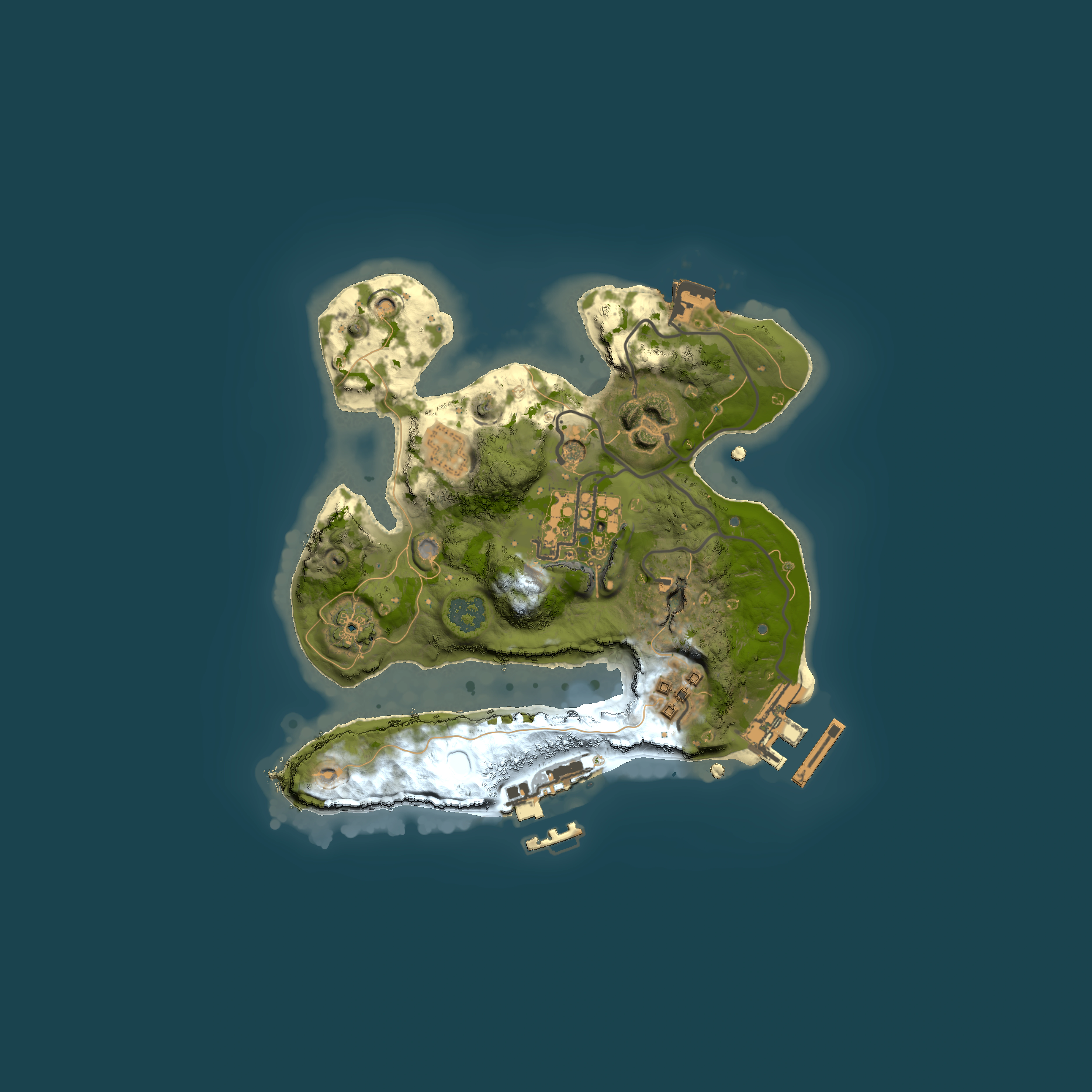 Full top-down render of Rust map seed 368779142, 2000x2000m