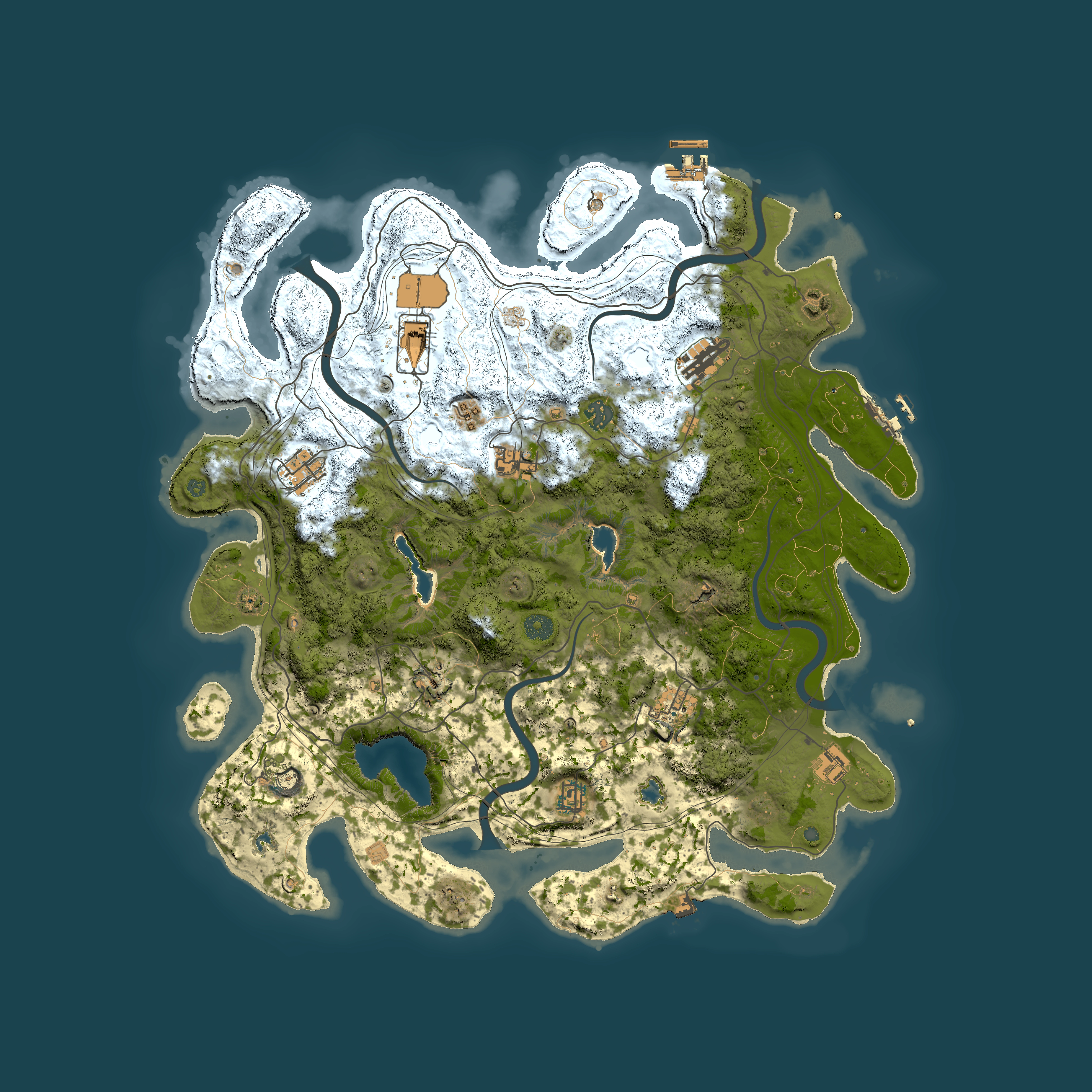 Full top-down render of Rust map seed 596736365, 4500x4500m