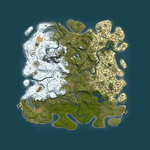 Rust map seed 1021015764, 5000x5000m top-down preview