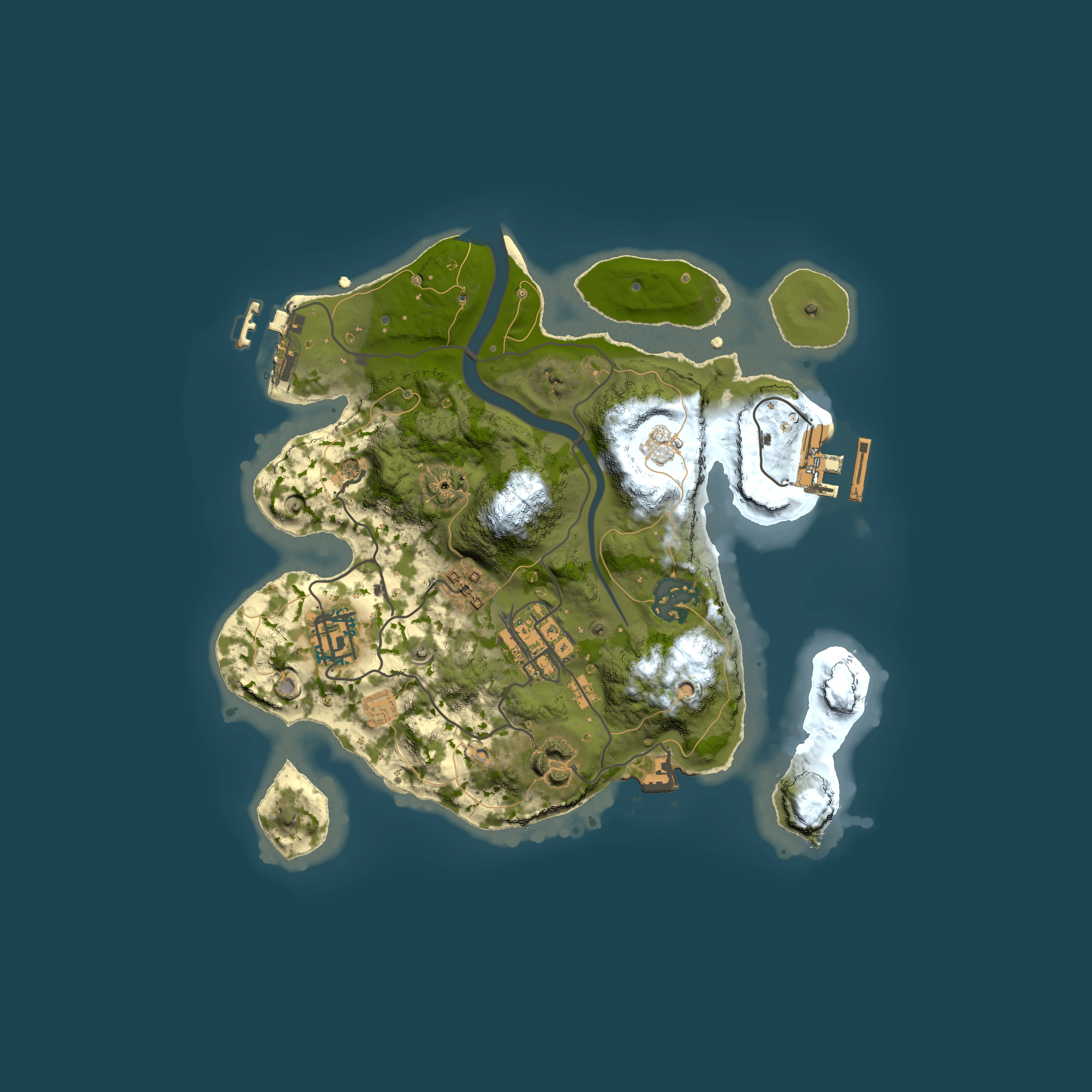 Full top-down render of Rust map seed 982209584, 2500x2500m