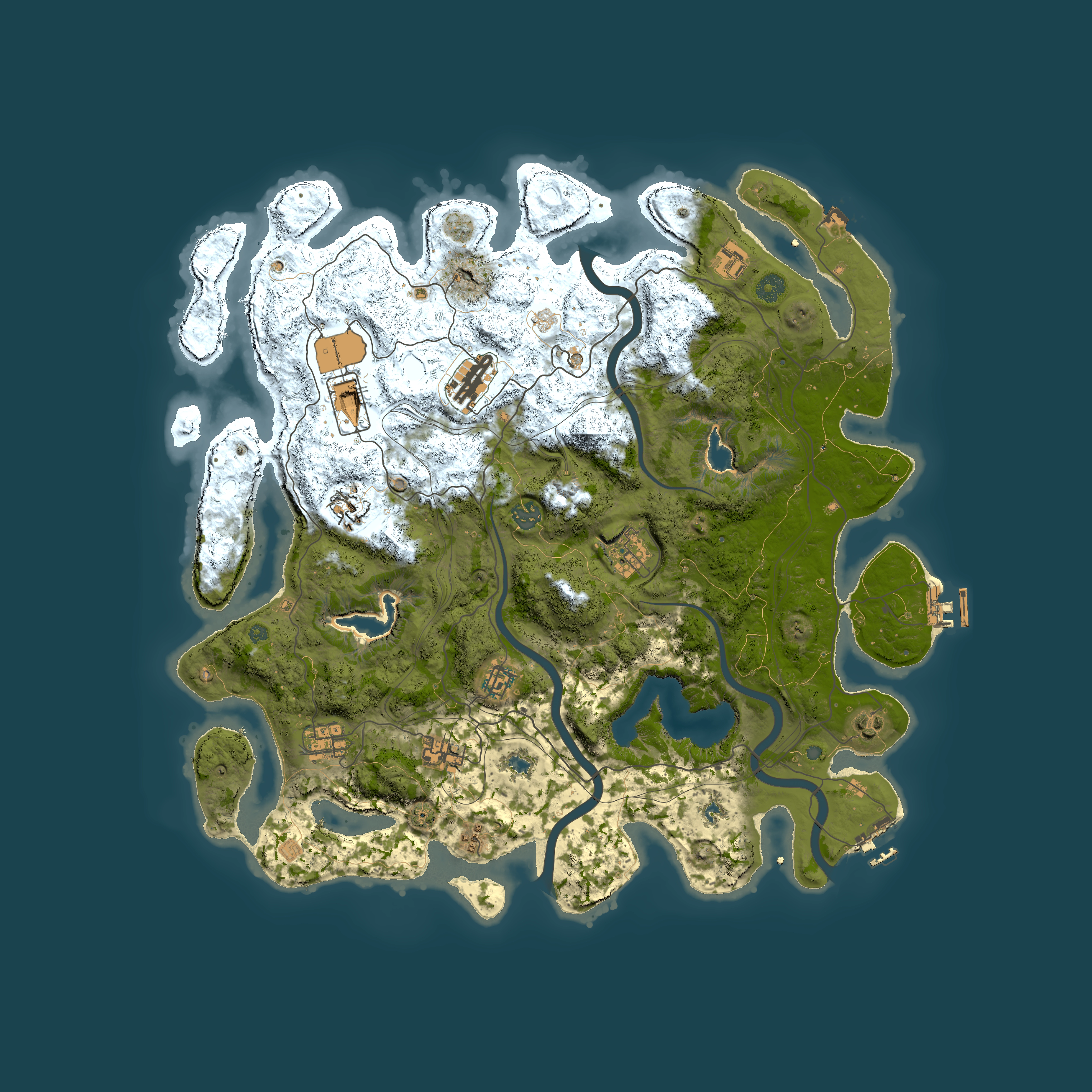 Full top-down render of Rust map seed 973974883, 4500x4500m