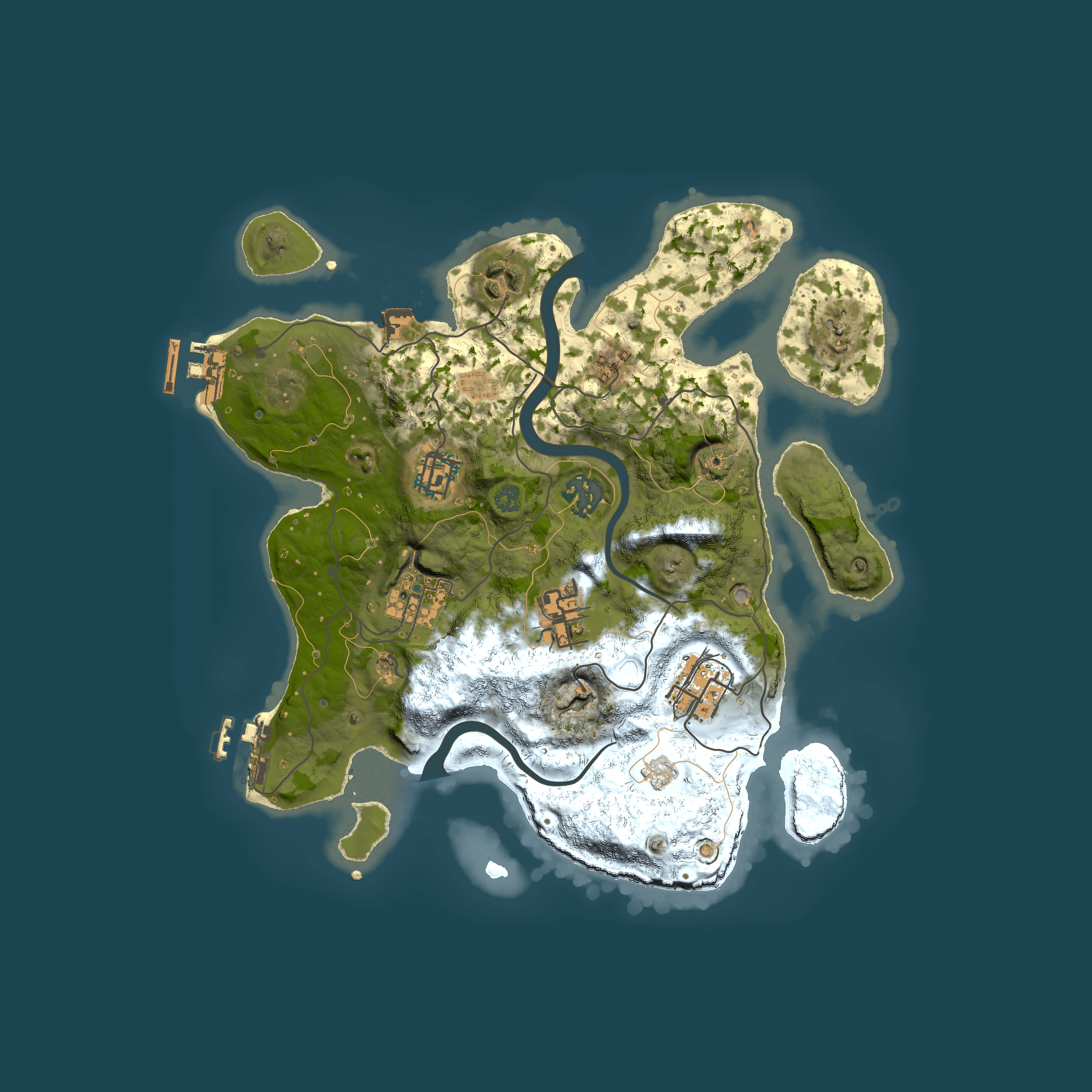 Full top-down render of Rust map seed 1312479790, 3000x3000m