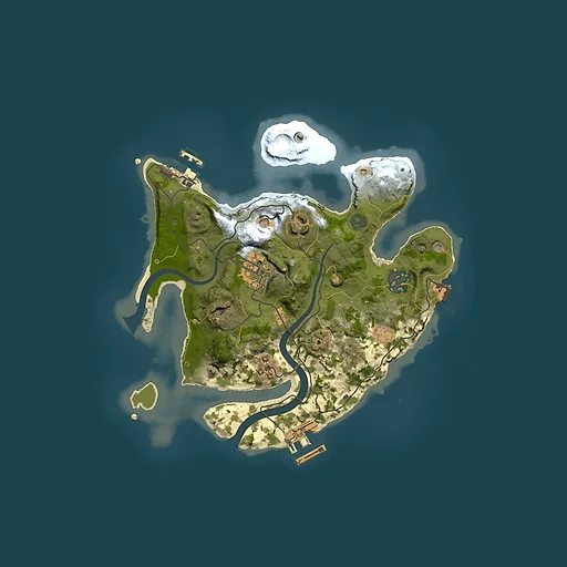 Rust map seed 133976158, 2500x2500m top-down preview