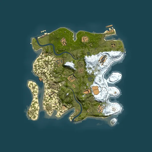 Rust map seed 727506483, 3500x3500m top-down preview