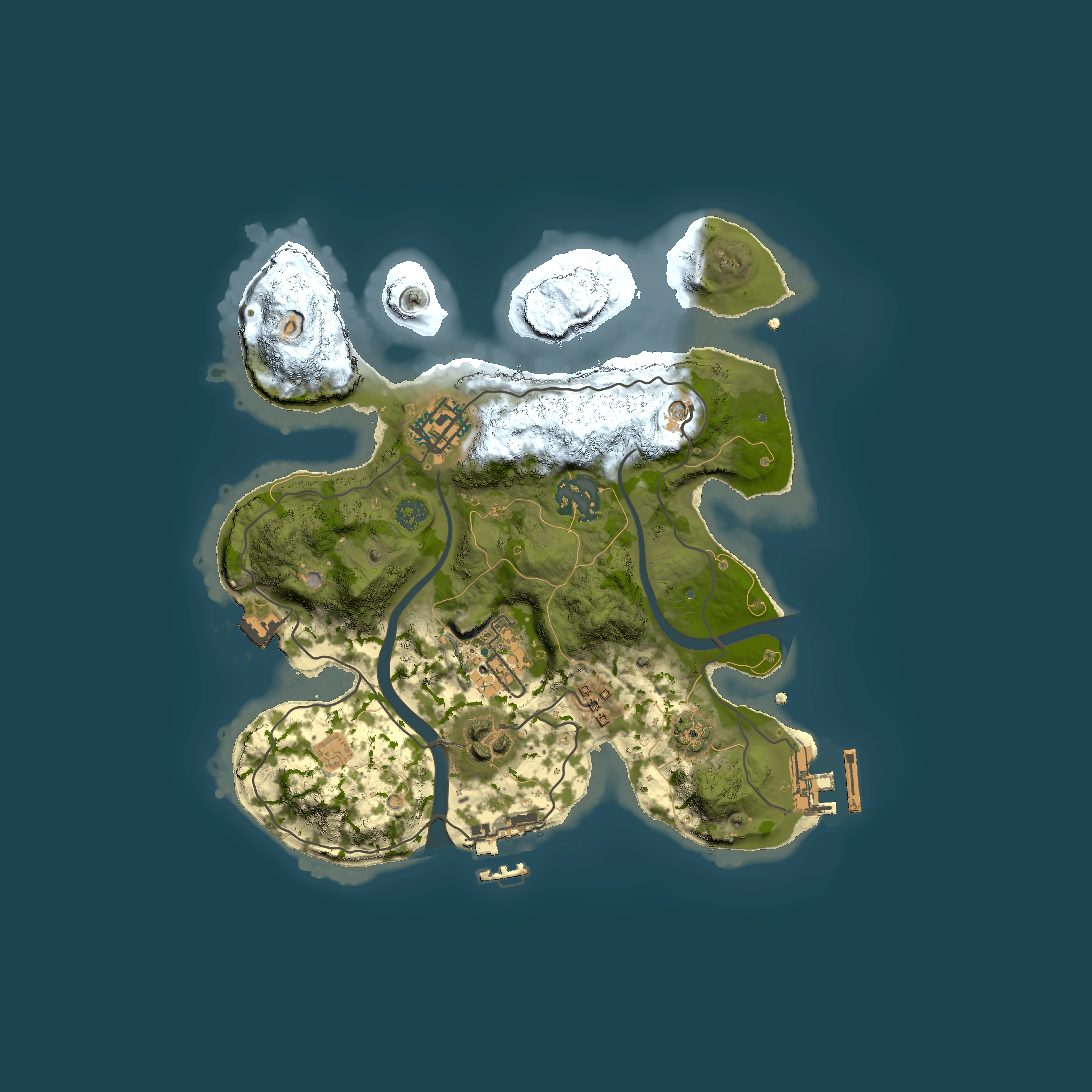 Full top-down render of Rust map seed 2066357169, 2500x2500m