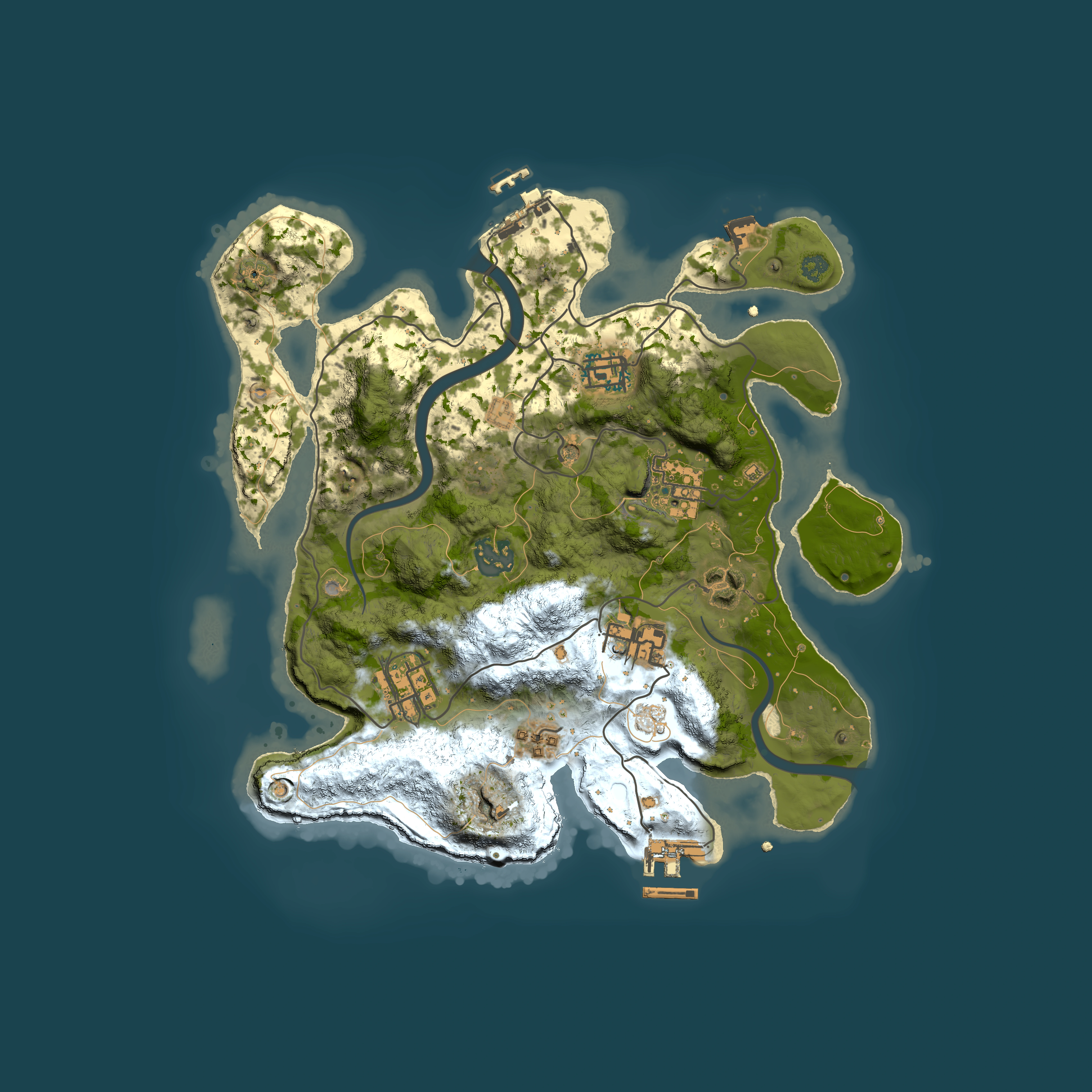 Full top-down render of Rust map seed 408847167, 3000x3000m