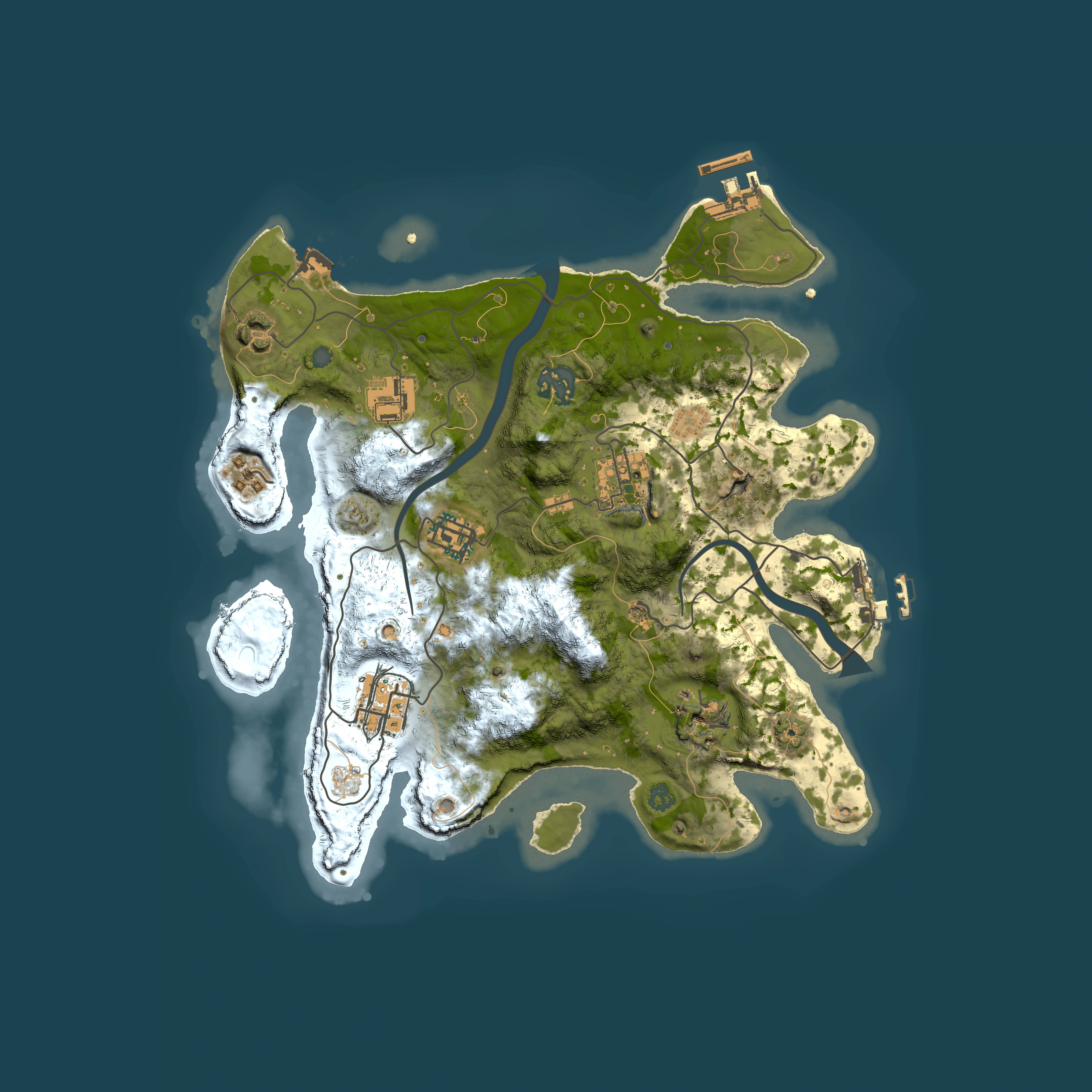 Full top-down render of Rust map seed 393969460, 3000x3000m