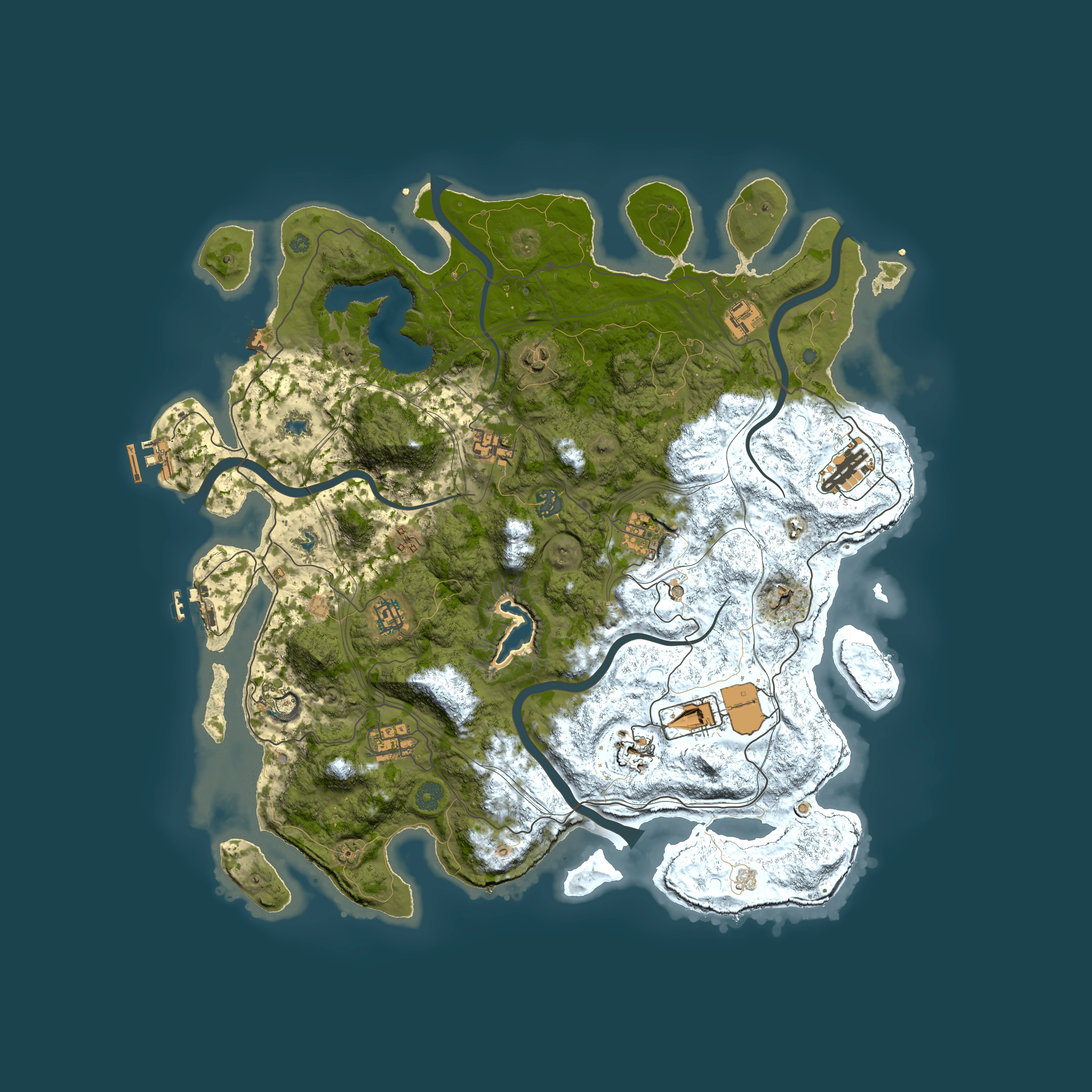 Full top-down render of Rust map seed 828674397, 4500x4500m