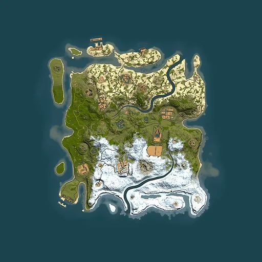 Rust map seed 392734857, 3500x3500m top-down preview