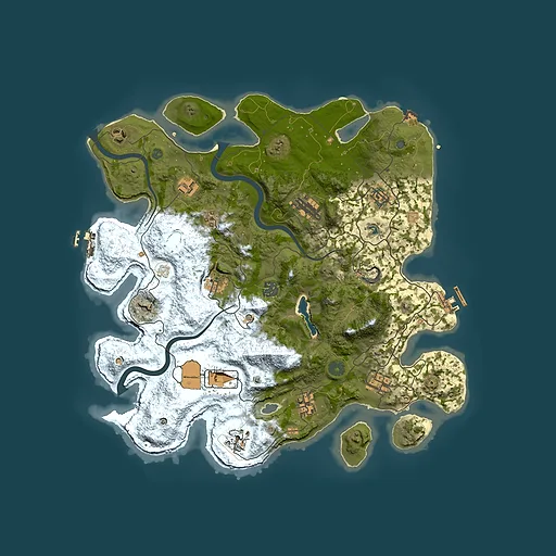 Rust map seed 501340516, 4000x4000m top-down preview
