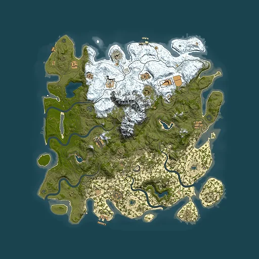 Rust map seed 1607840474, 5000x5000m top-down preview