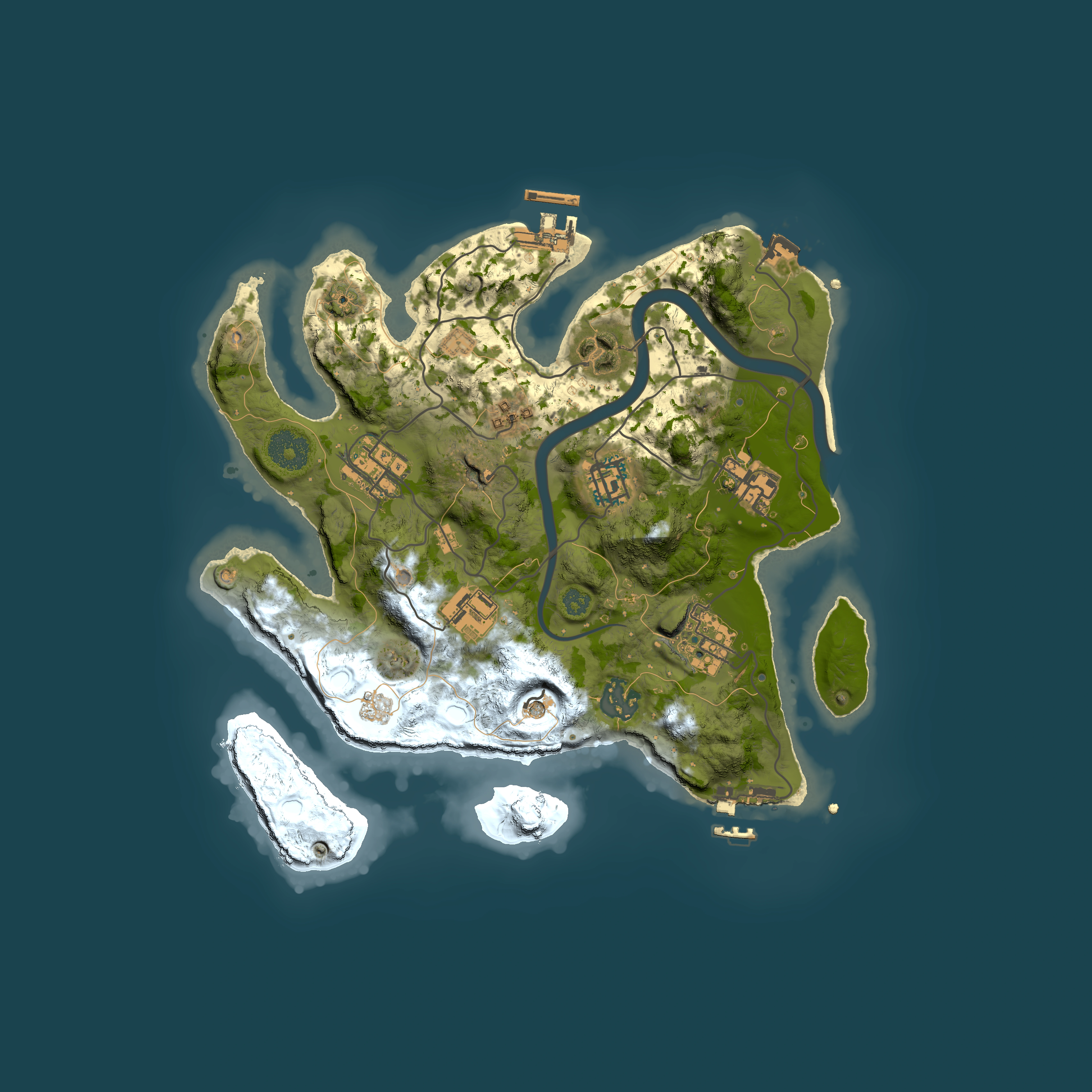 Full top-down render of Rust map seed 1910859239, 3000x3000m