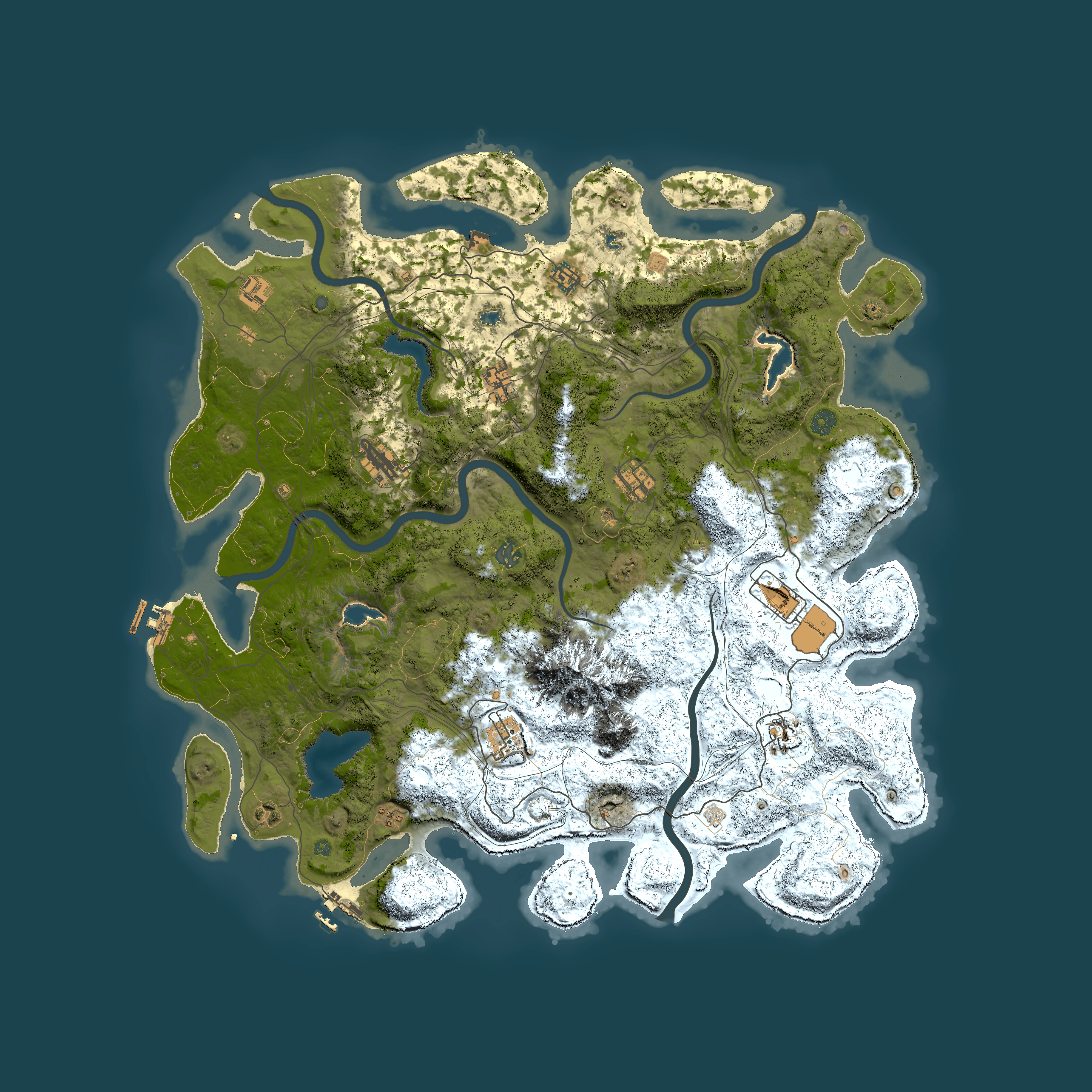 Full top-down render of Rust map seed 1254851656, 5000x5000m