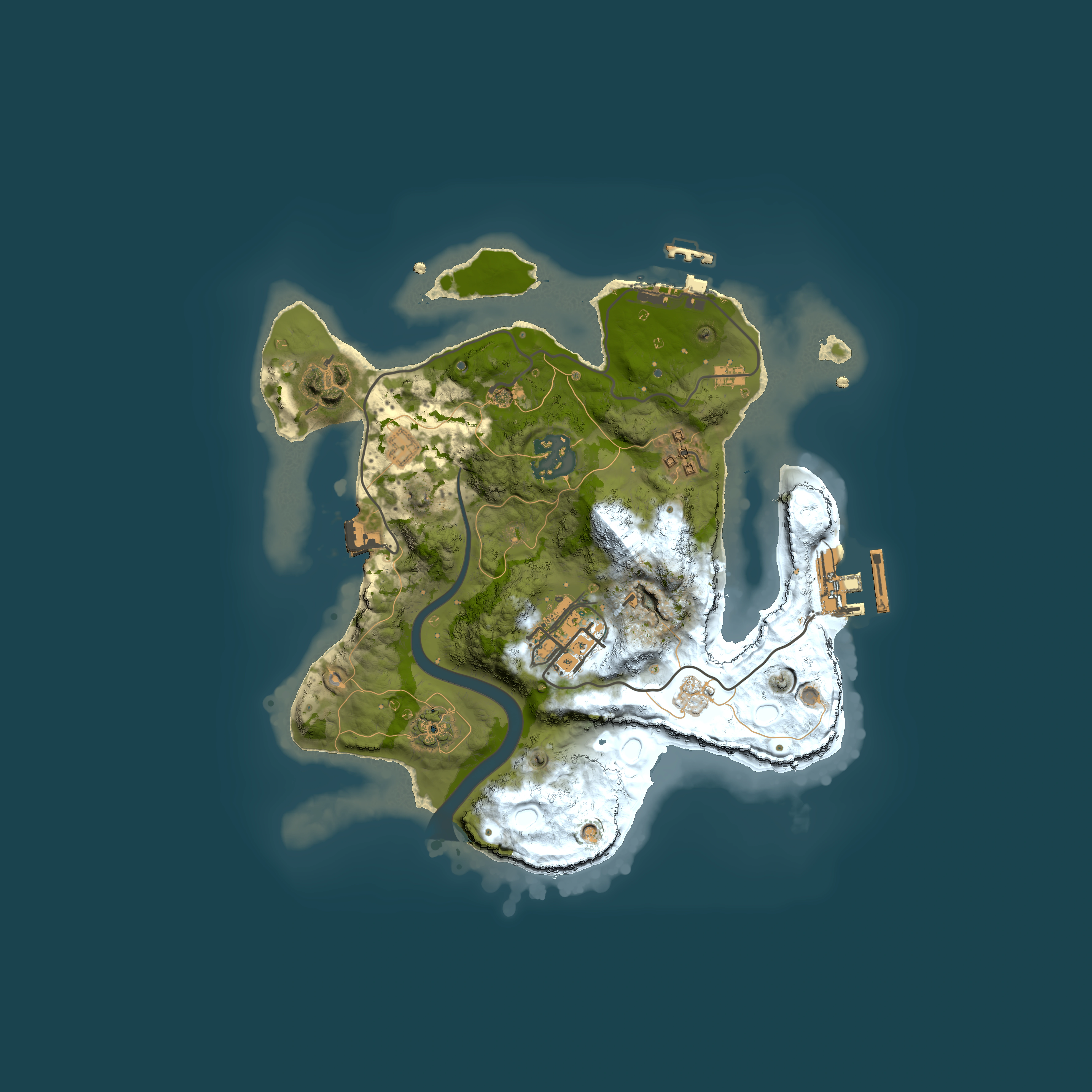 Full top-down render of Rust map seed 1220898252, 2500x2500m