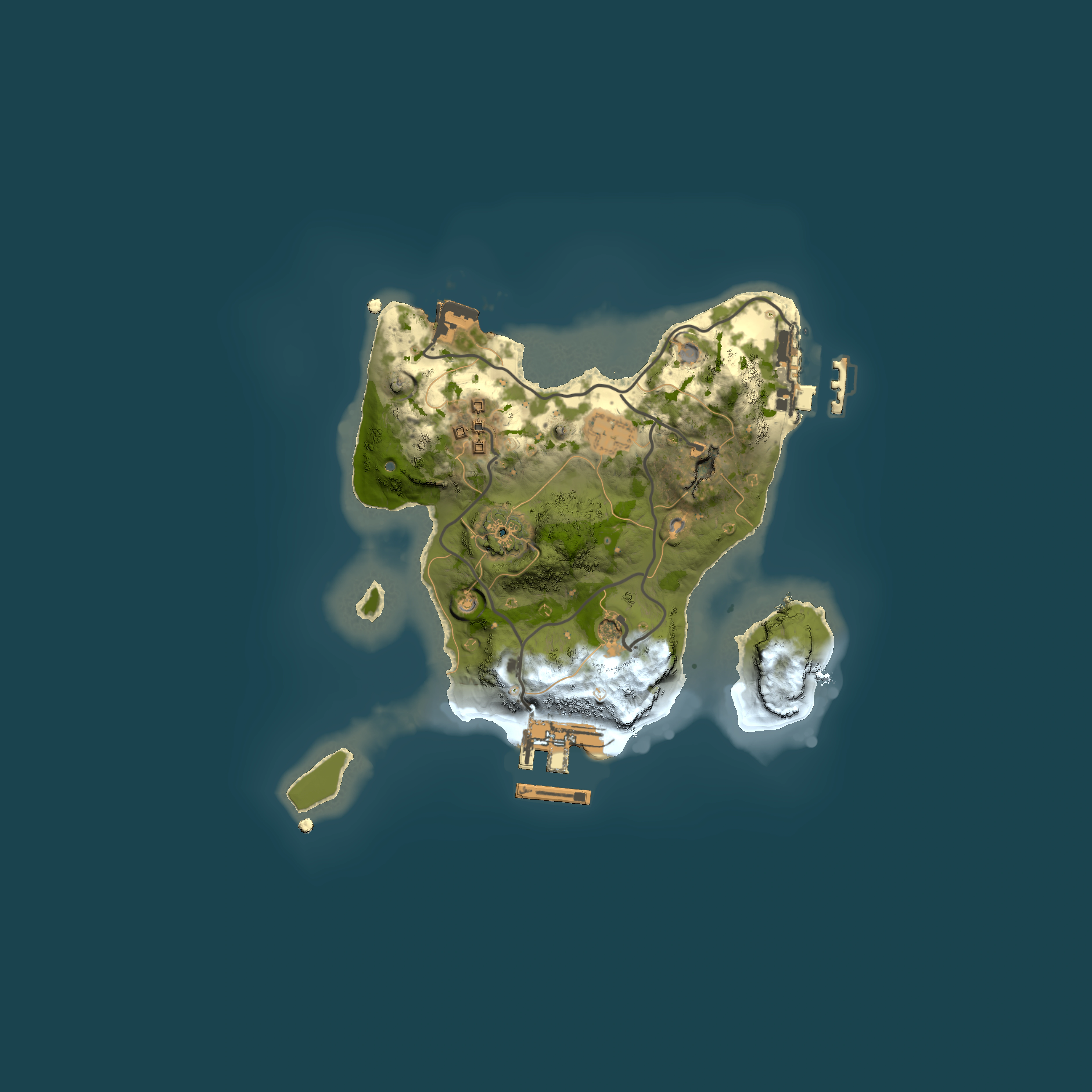 Full top-down render of Rust map seed 98265041, 2000x2000m