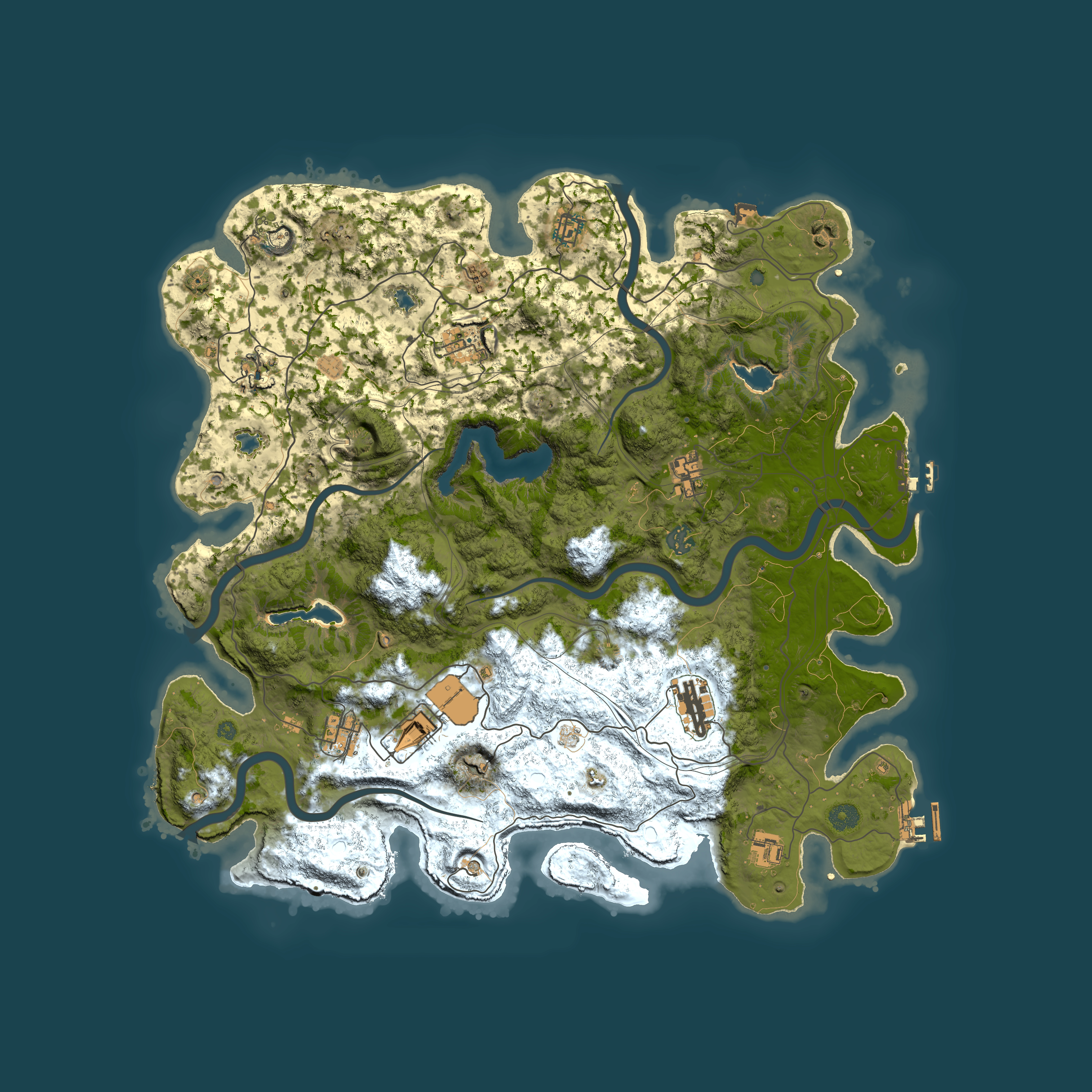 Full top-down render of Rust map seed 948524683, 4500x4500m