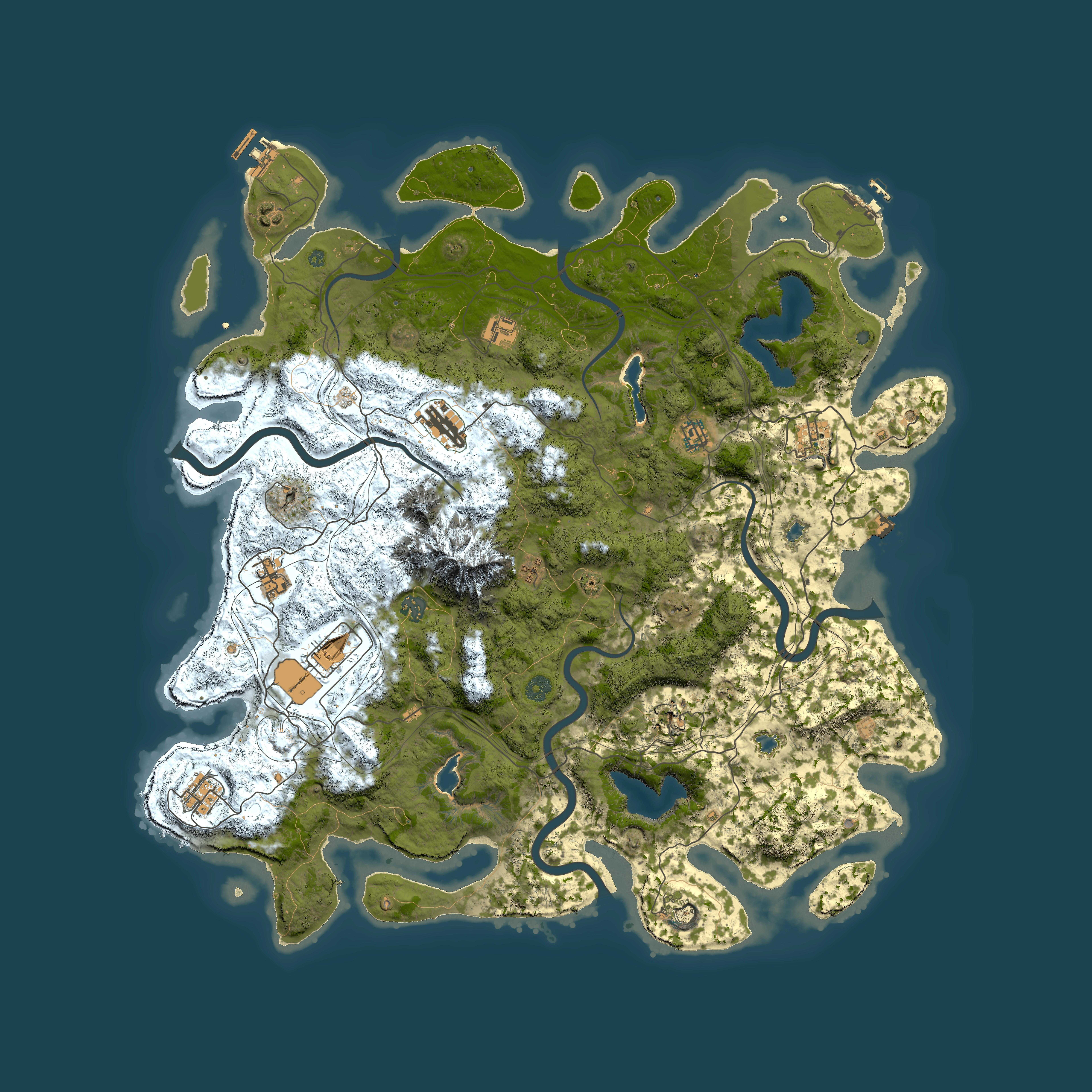 Full top-down render of Rust map seed 2108214282, 5000x5000m