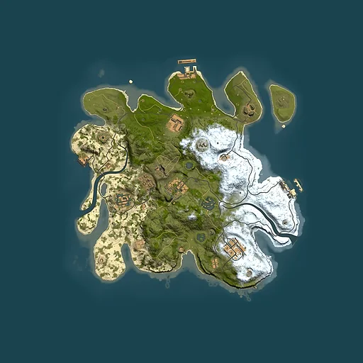 Rust map seed 444931618, 3000x3000m top-down preview