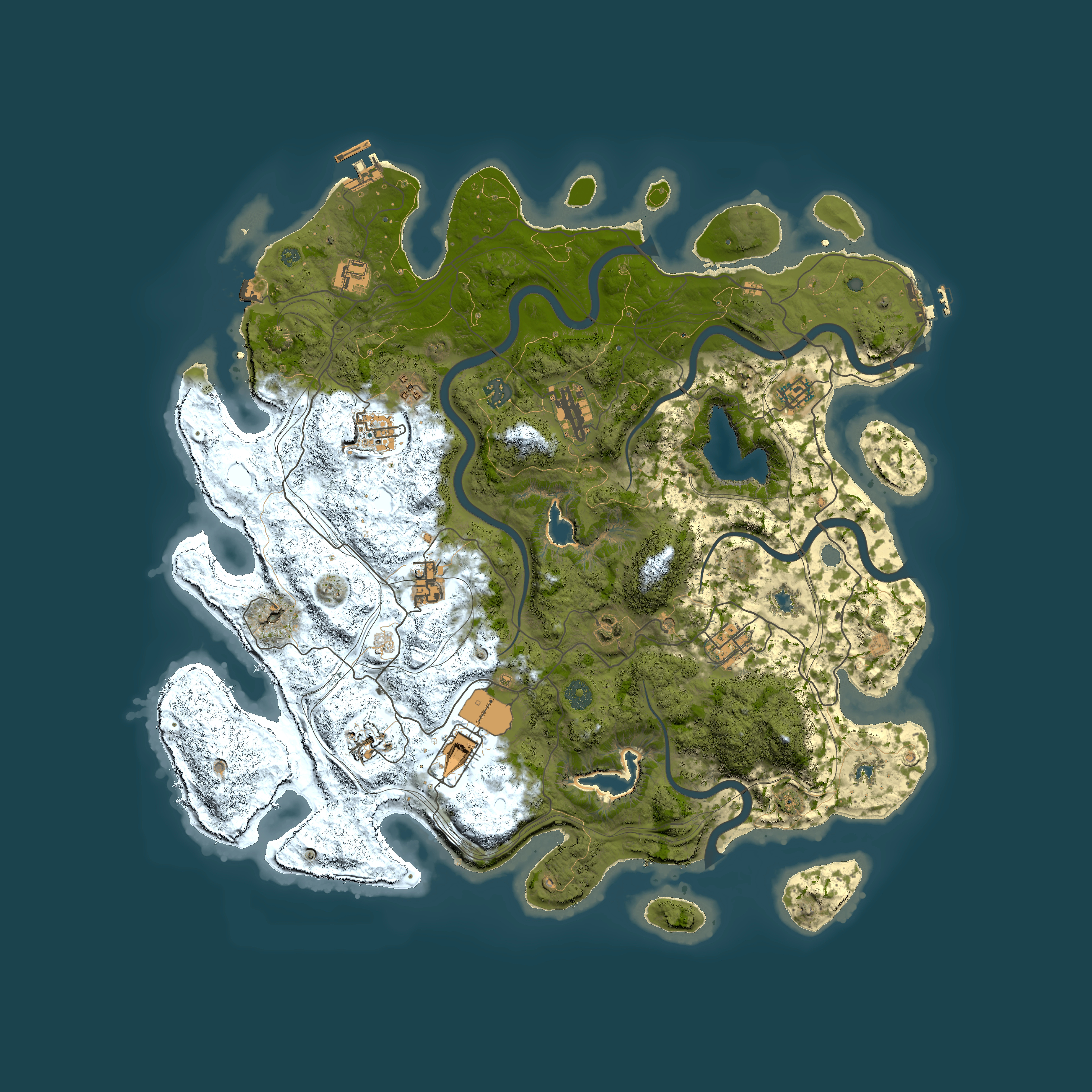 Full top-down render of Rust map seed 692309507, 4500x4500m
