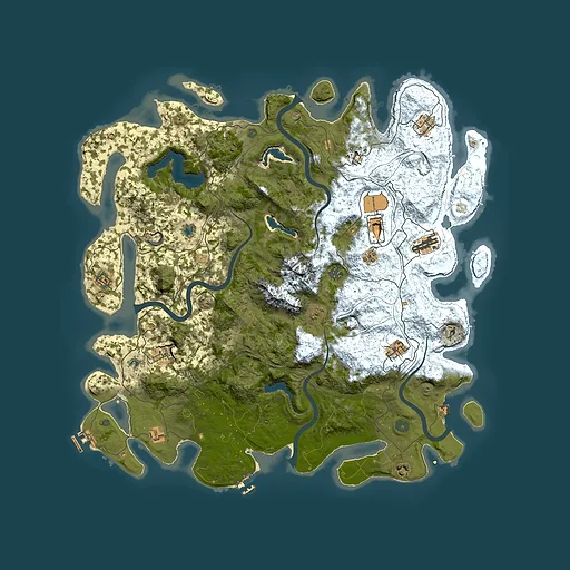 Rust map seed 1992284404, 5000x5000m top-down preview