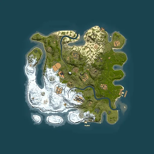 Rust map seed 60962442, 3500x3500m top-down preview