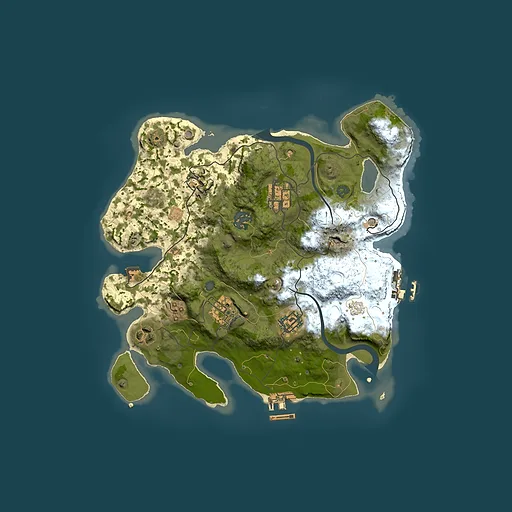 Rust map seed 645691283, 3000x3000m top-down preview