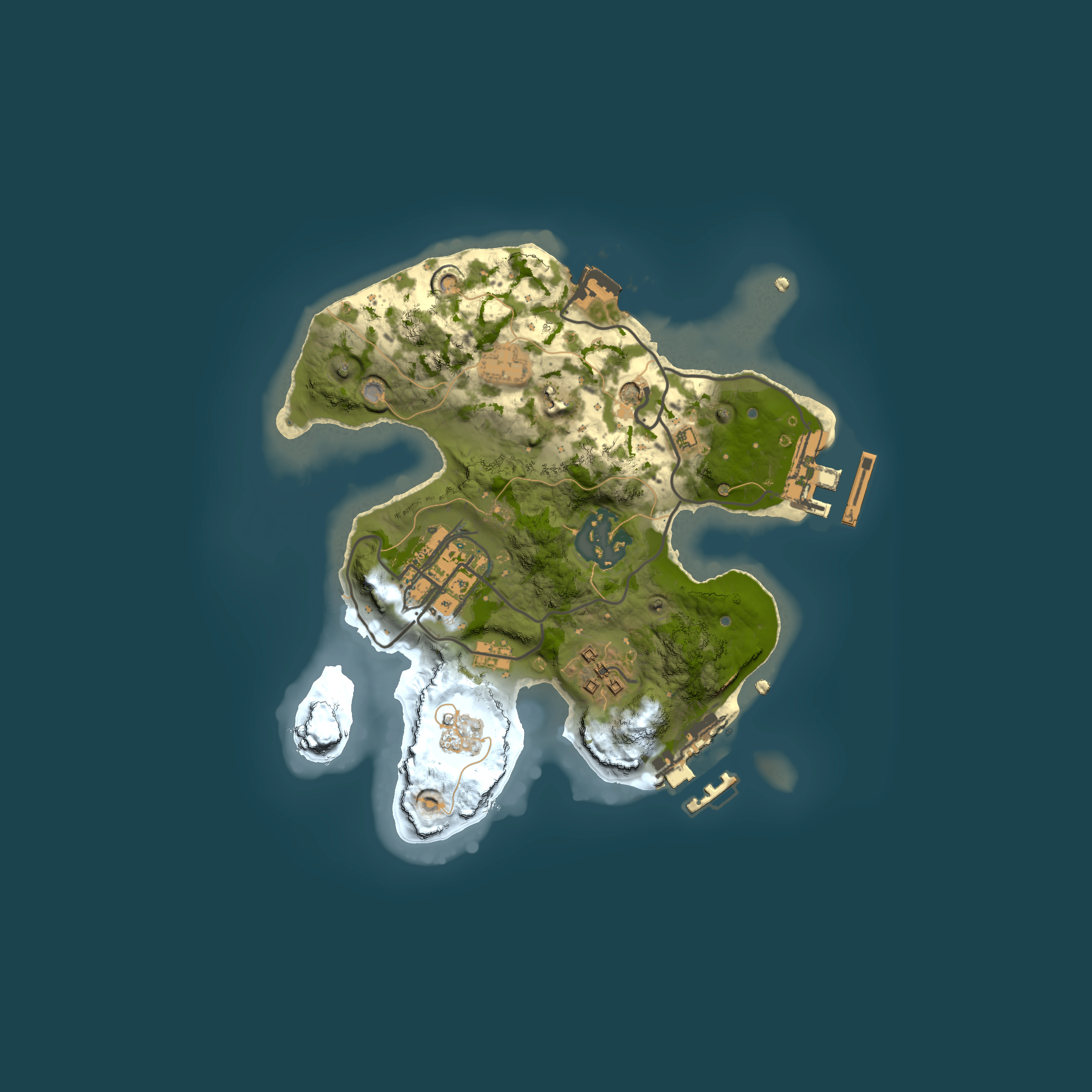 Full top-down render of Rust map seed 1919823833, 2000x2000m