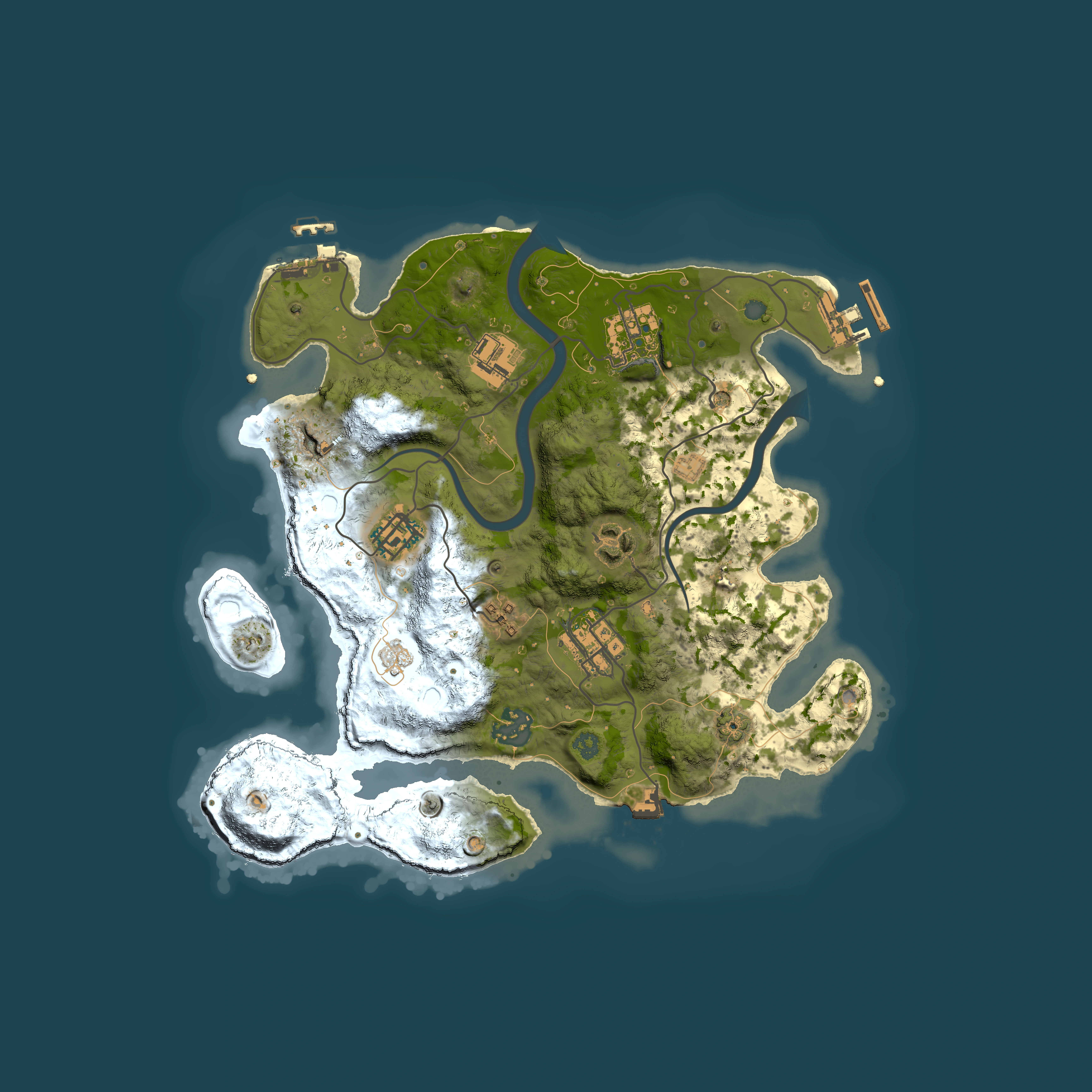 Full top-down render of Rust map seed 1452068309, 3000x3000m