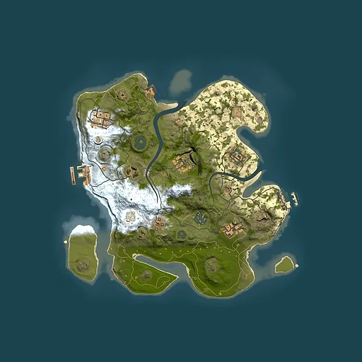 Rust map seed 2080176061, 3000x3000m top-down preview