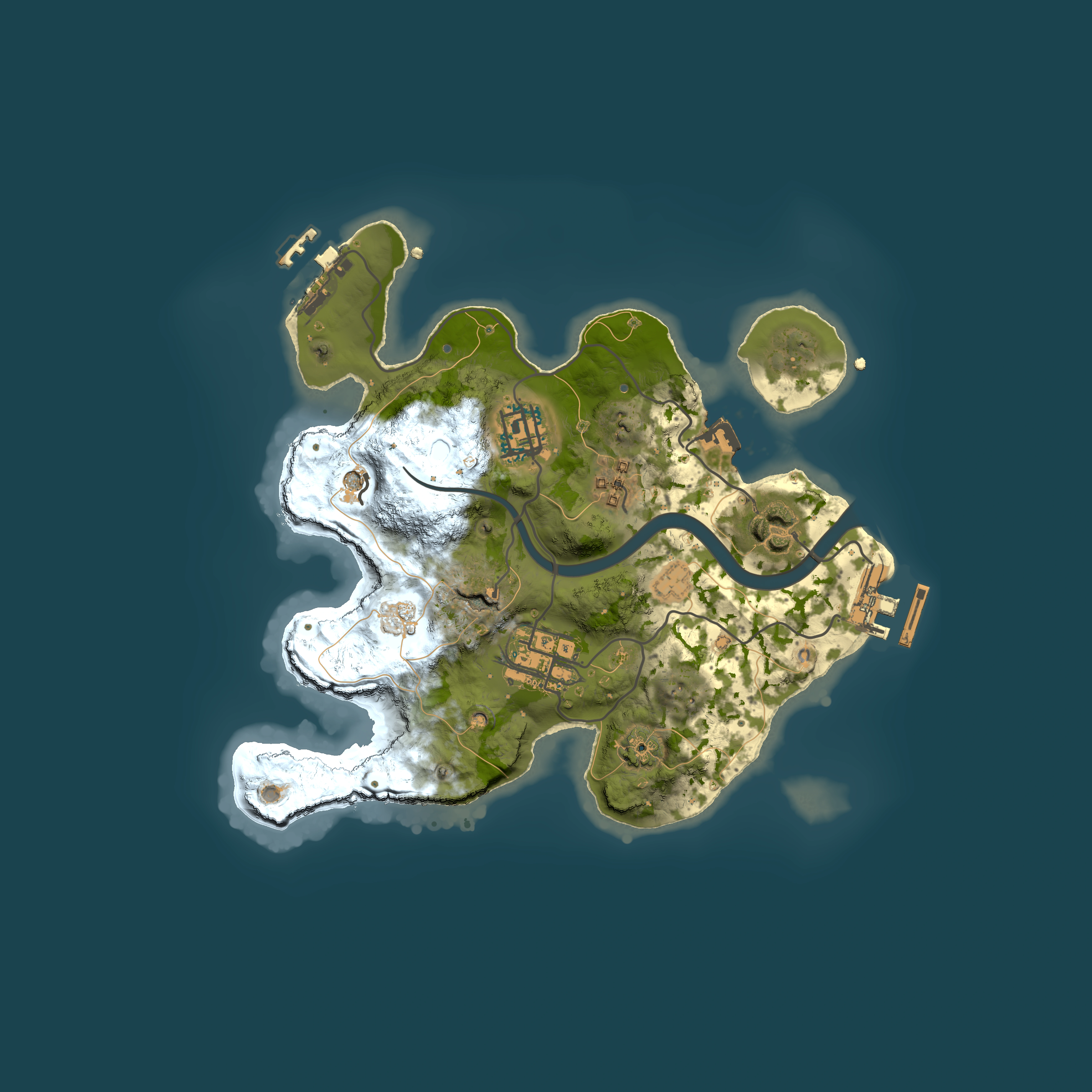 Full top-down render of Rust map seed 671904443, 2500x2500m