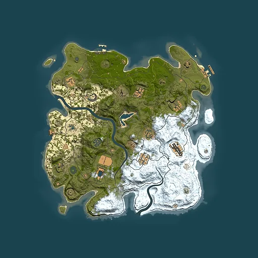Rust map seed 1424199024, 4000x4000m top-down preview