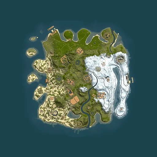 Rust map seed 546563964, 3500x3500m top-down preview