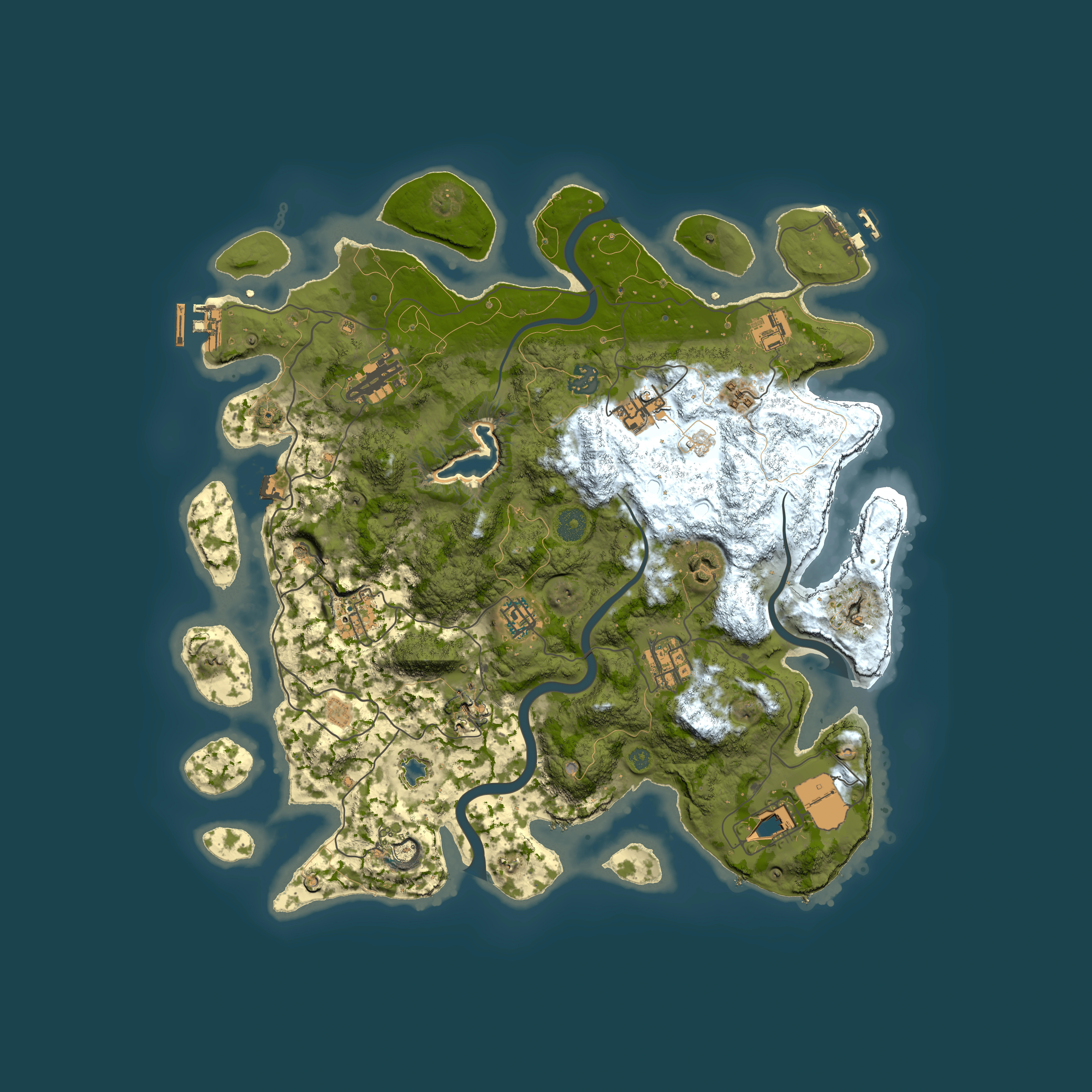 Full top-down render of Rust map seed 1575103119, 4000x4000m
