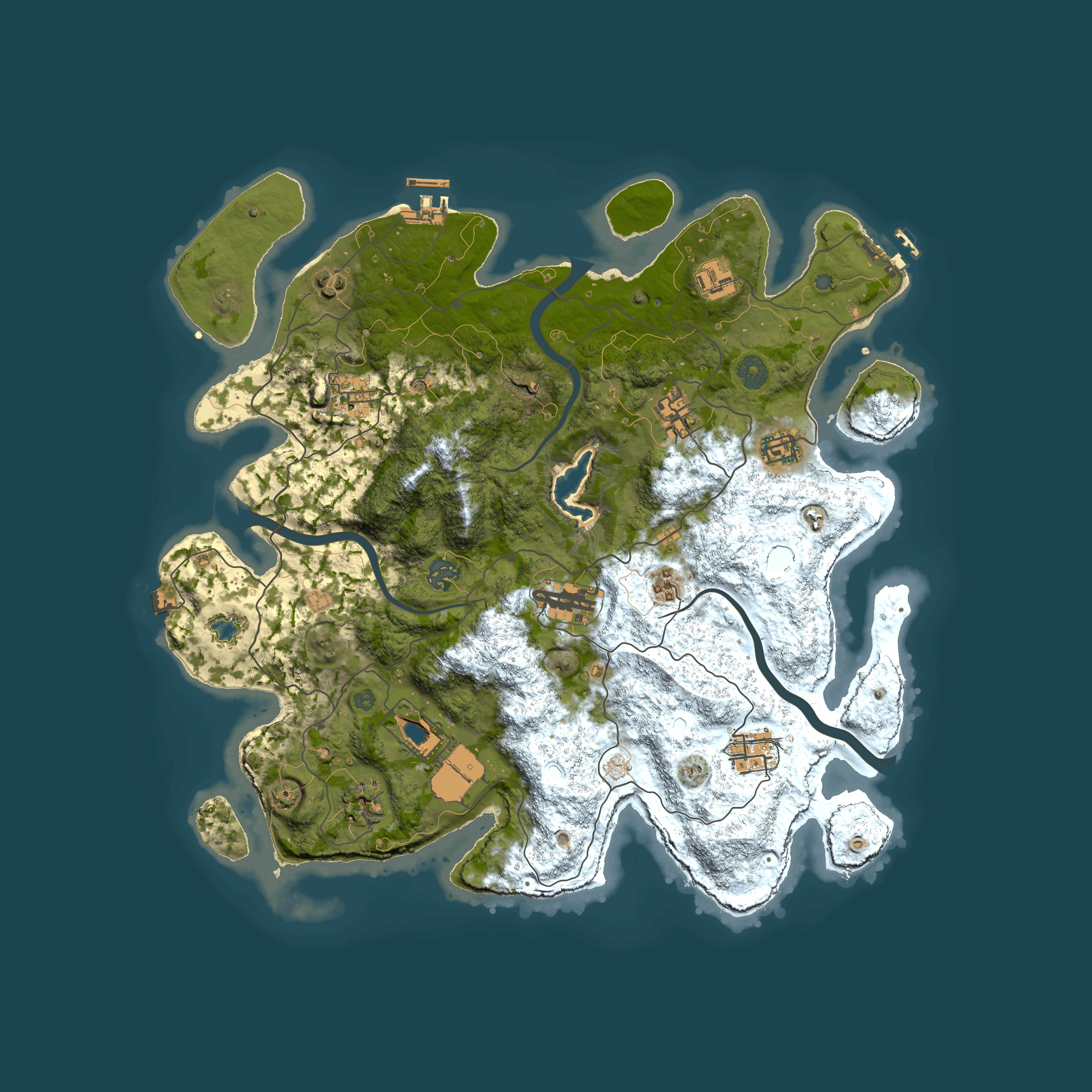 Full top-down render of Rust map seed 1728200402, 4000x4000m
