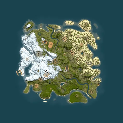 Rust map seed 233616275, 4000x4000m top-down preview