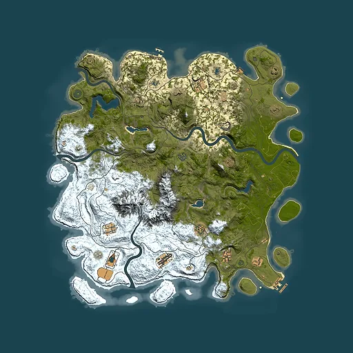 Rust map seed 536164225, 5000x5000m top-down preview