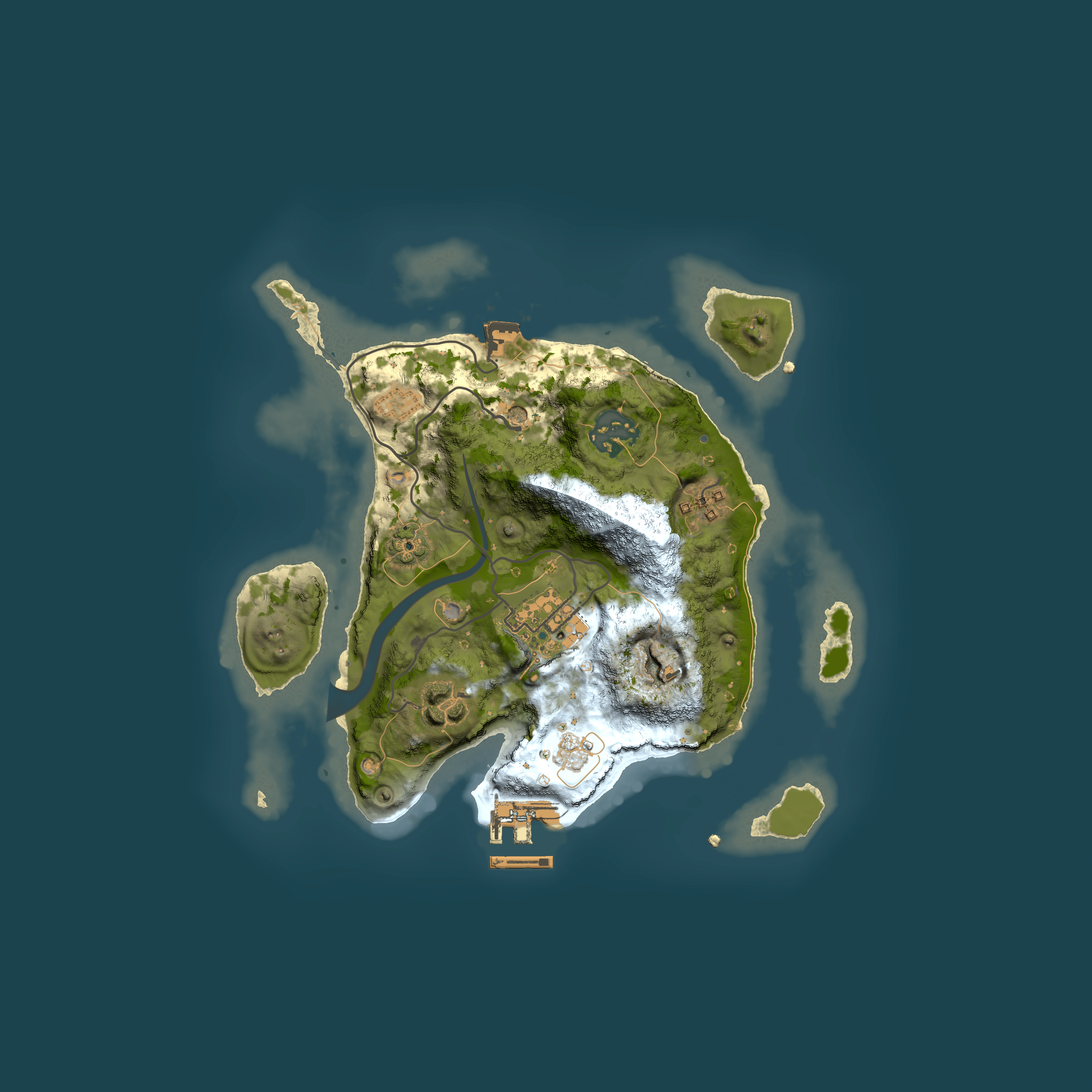 Full top-down render of Rust map seed 930234263, 2500x2500m