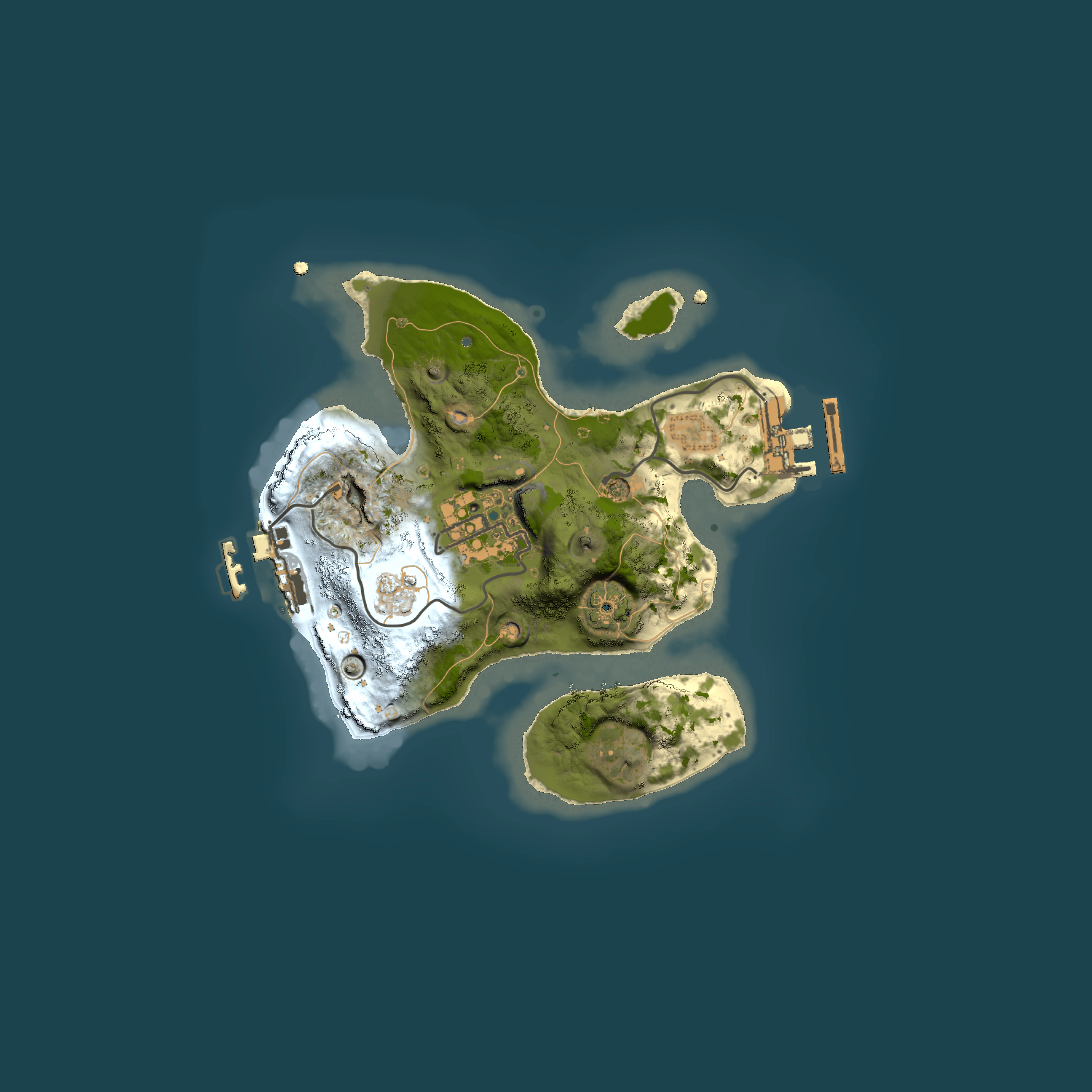 Full top-down render of Rust map seed 1463727606, 2000x2000m
