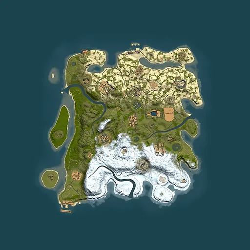 Rust map seed 646484048, 3500x3500m top-down preview